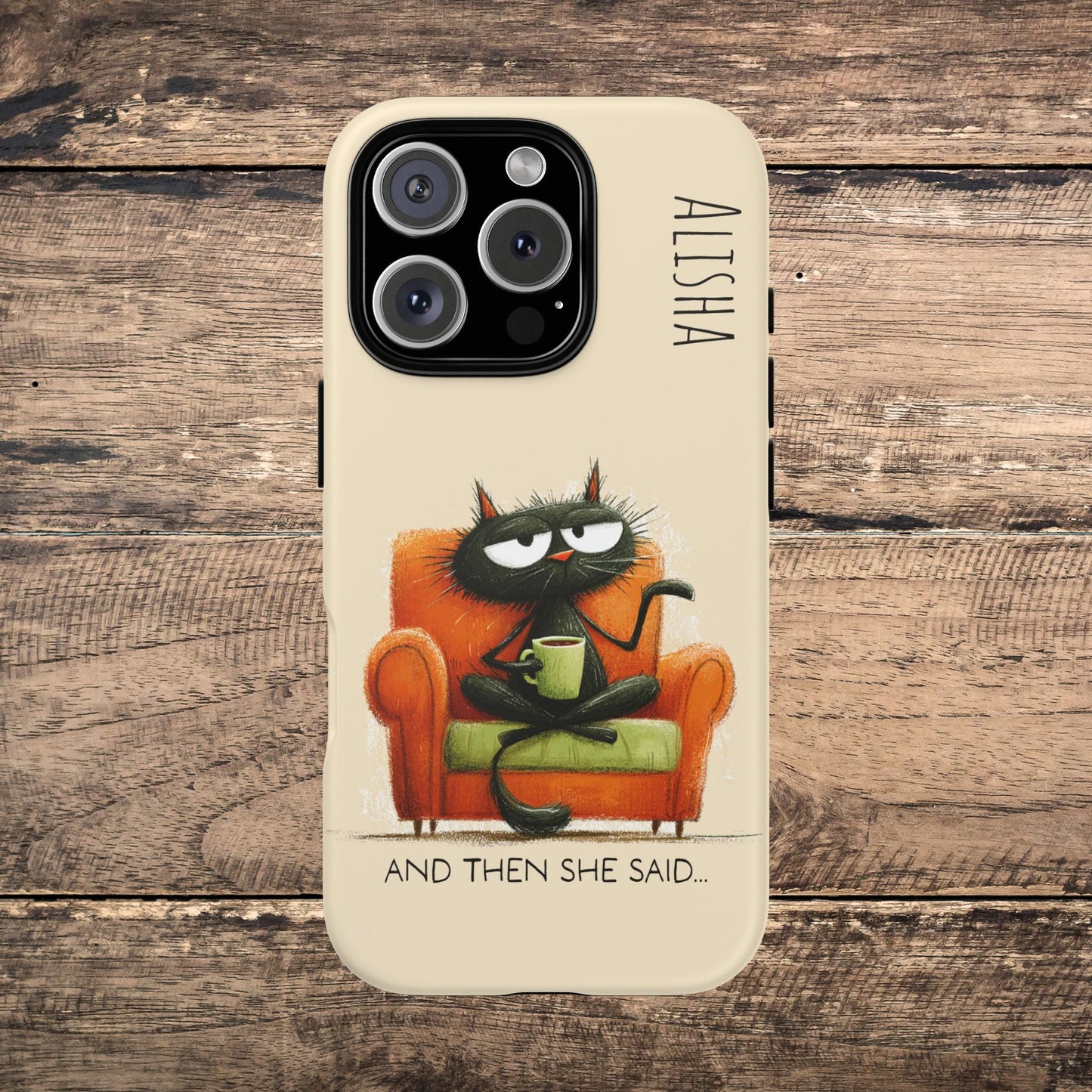 Funny Gossip Cat Phone Case, Cute Phone Accessory, Gift for Cat Phone Cover - FlooredByArt