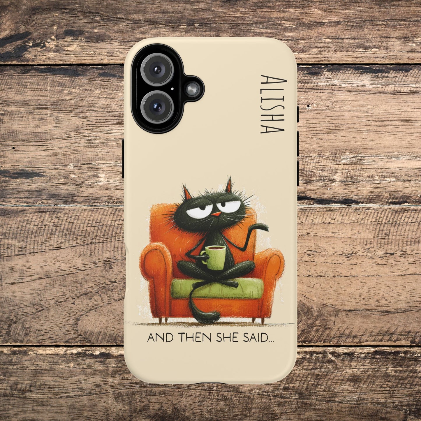 Funny Gossip Cat Phone Case, Cute Phone Accessory, Gift for Cat Phone Cover - FlooredByArt
