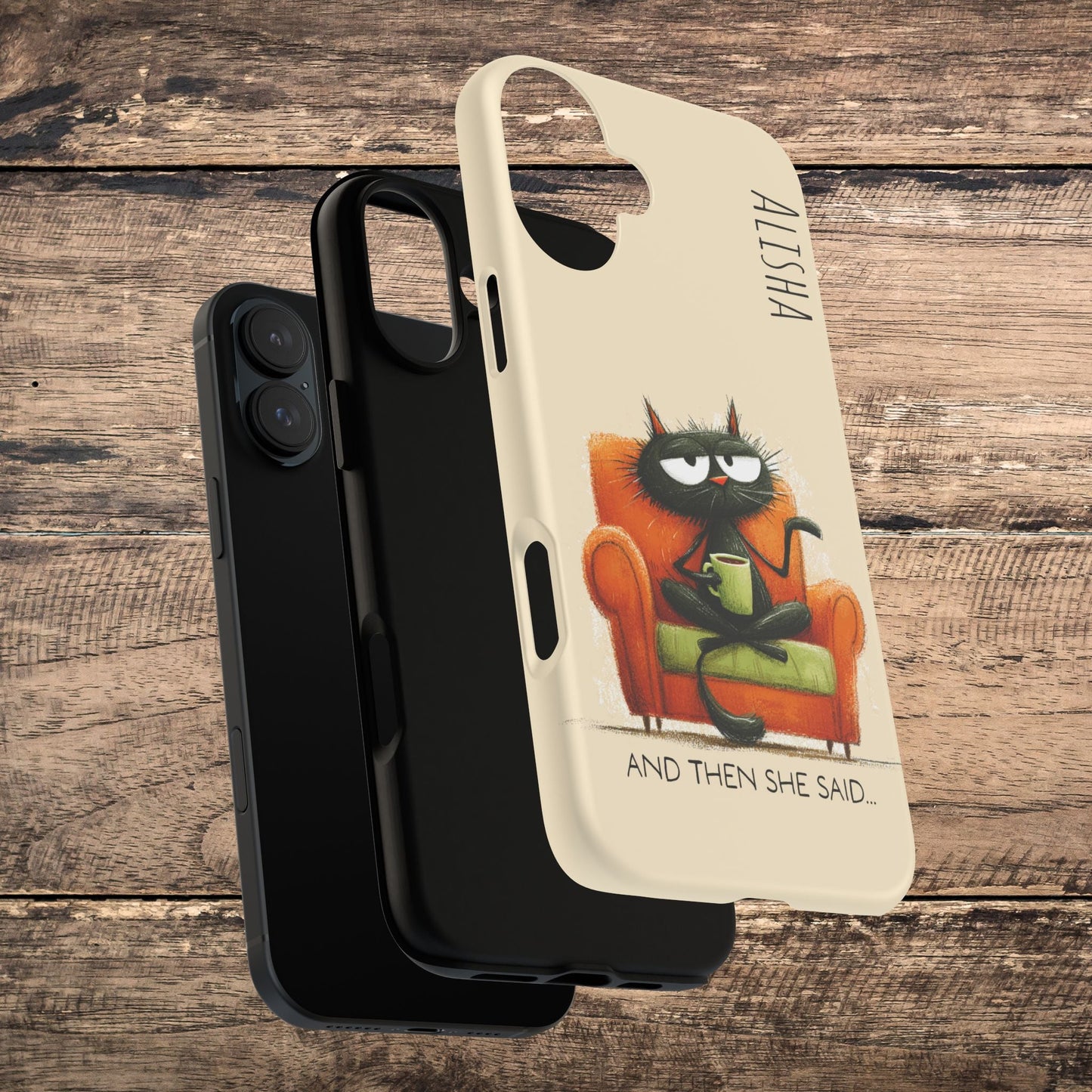 Funny Gossip Cat Phone Case, Cute Phone Accessory, Gift for Cat Phone Cover - FlooredByArt