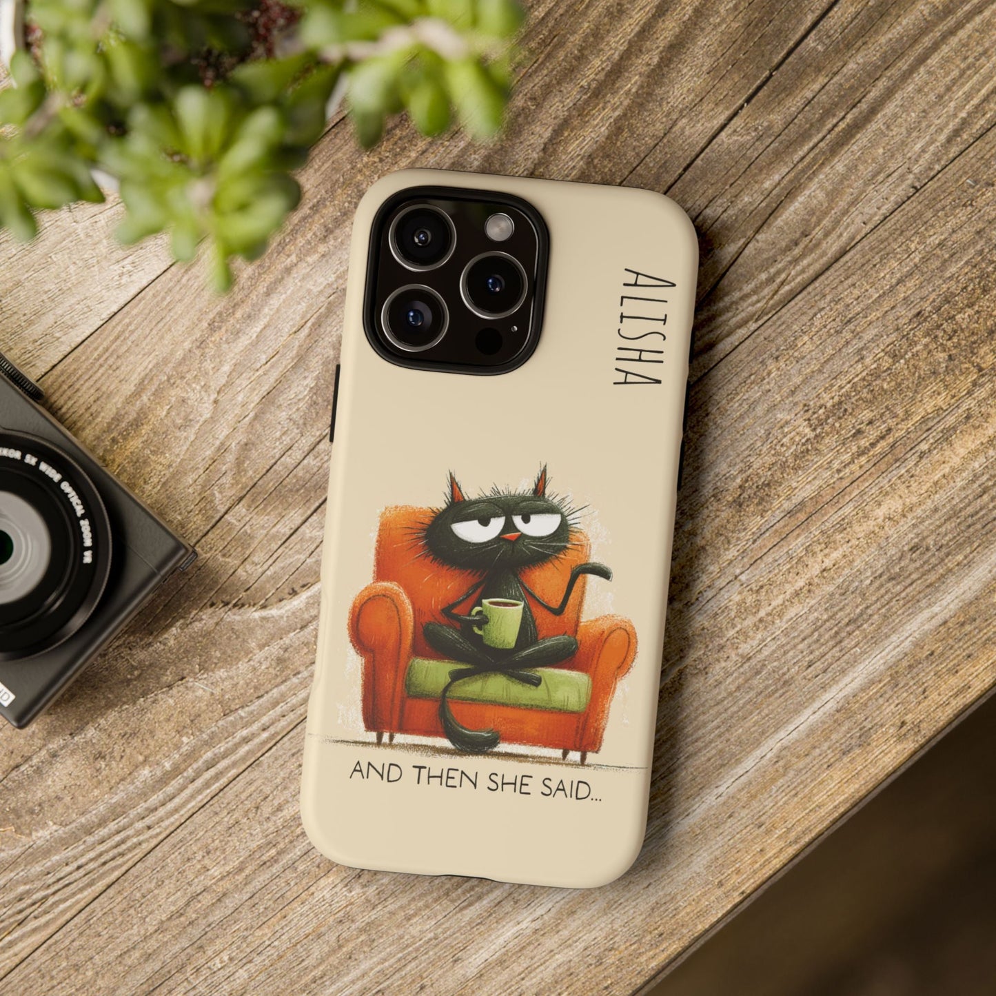 Funny Gossip Cat Phone Case, Cute Phone Accessory, Gift for Cat Phone Cover - FlooredByArt