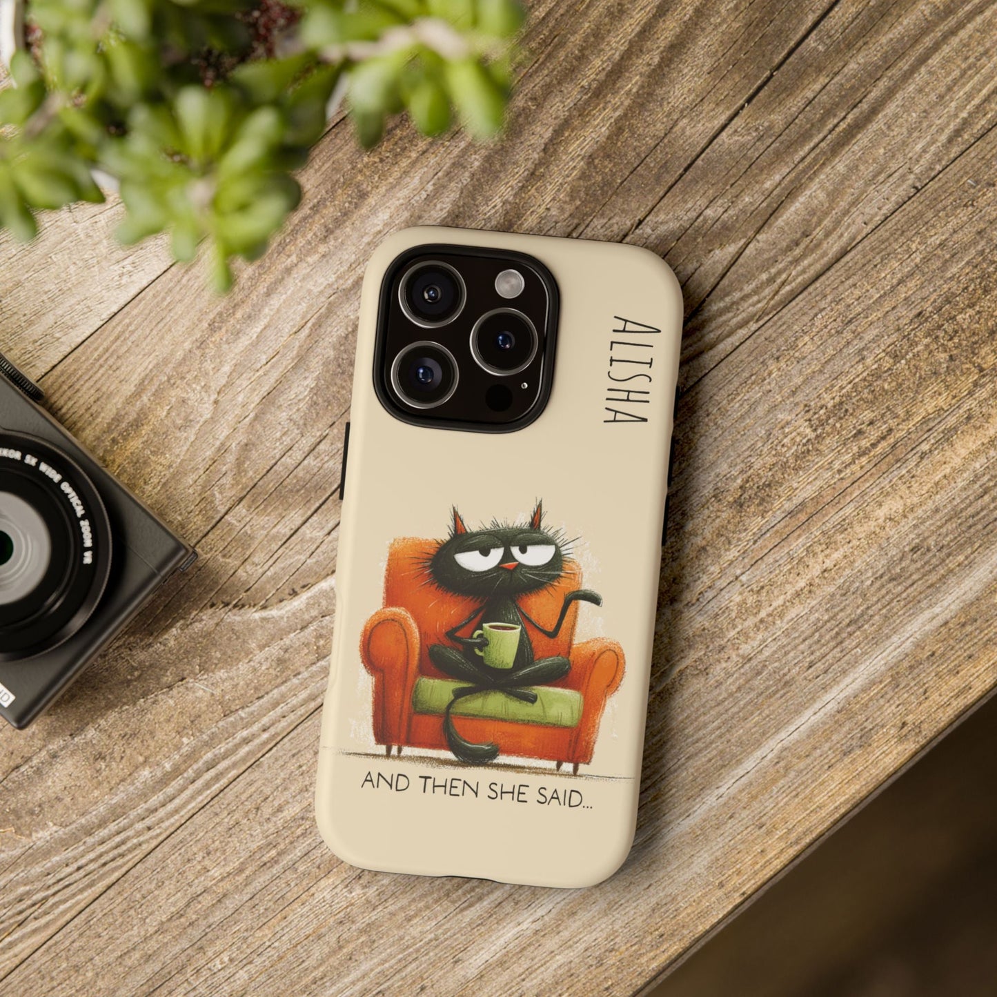 Funny Gossip Cat Phone Case, Cute Phone Accessory, Gift for Cat Phone Cover - FlooredByArt