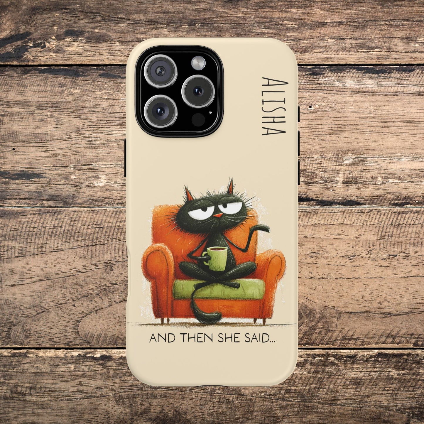 Funny Gossip Cat Phone Case, Cute Phone Accessory, Gift for Cat Phone Cover - FlooredByArt