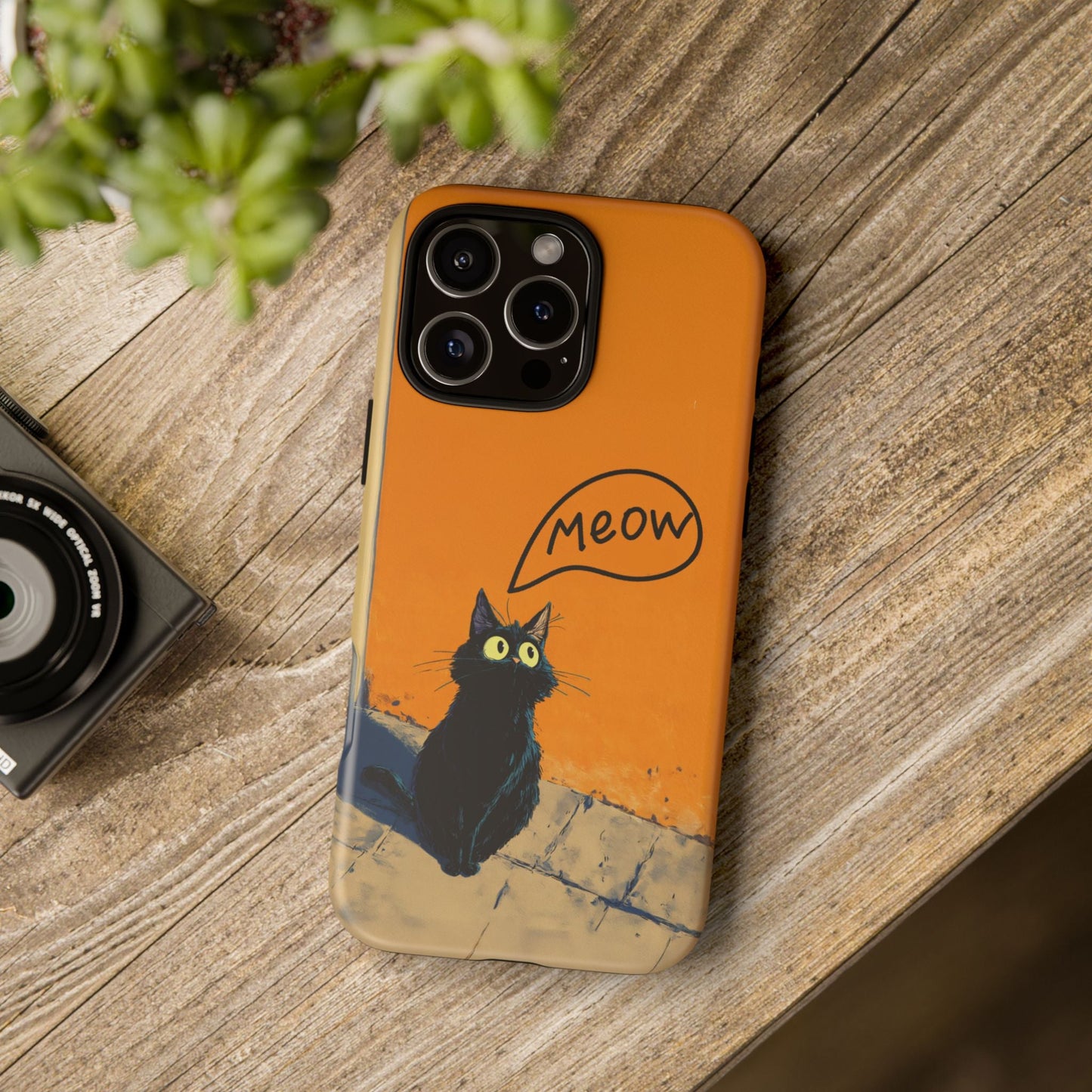 Funny Meow Me Cat iPhone Case, Tough Two Layer Phone Cover - FlooredByArt