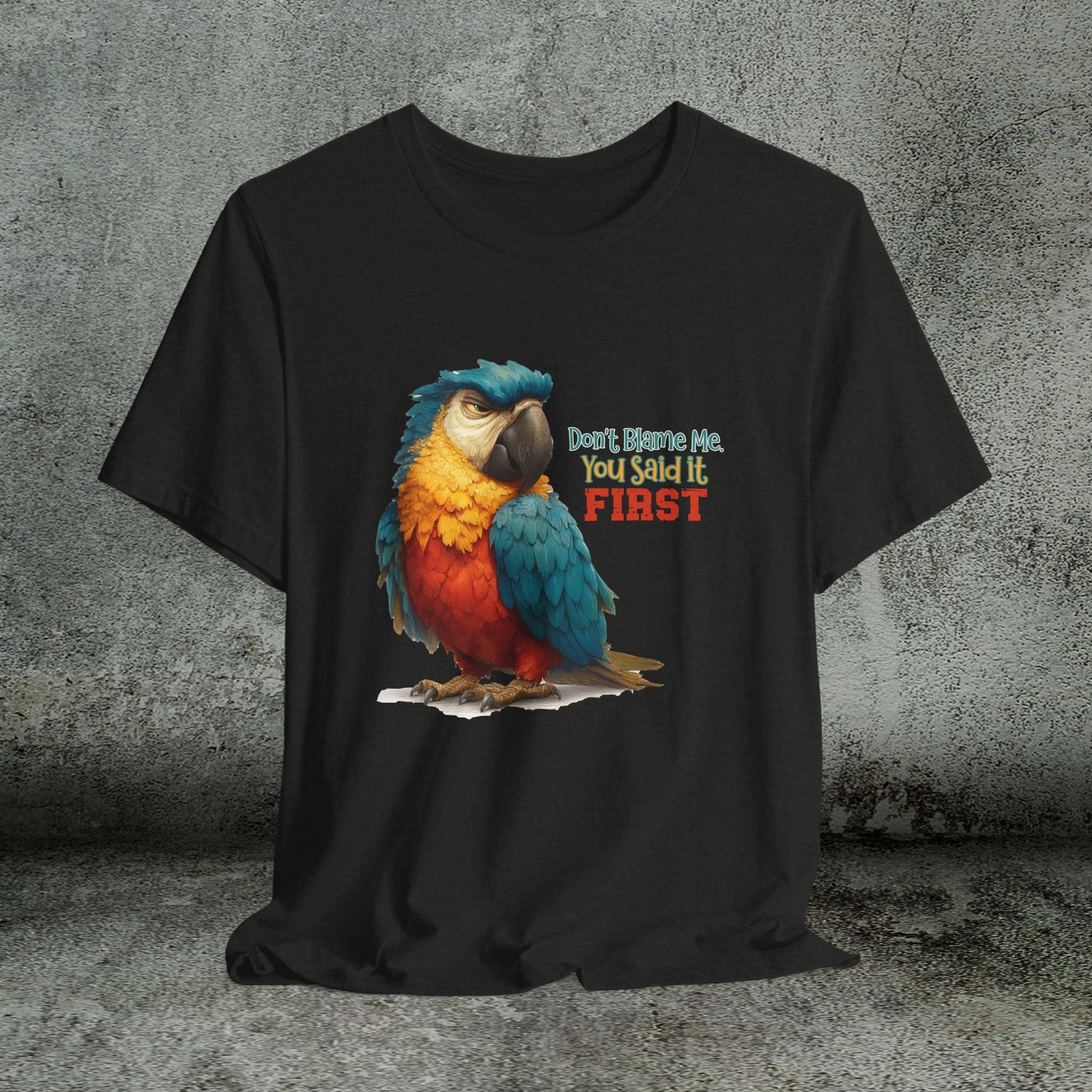 Funny Parrot Tee, Quirky Animal Shirt for Bird Lovers - FlooredByArt