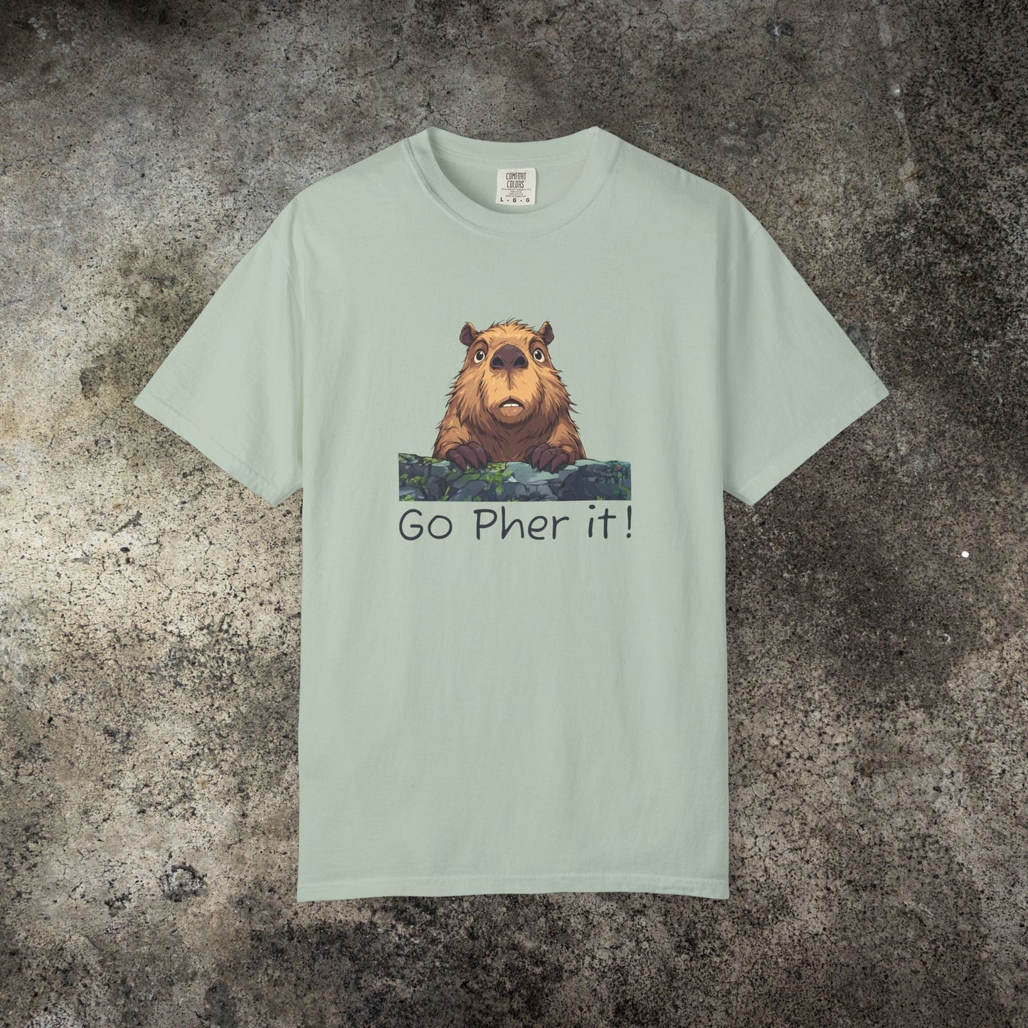 Gopher Comfort Colors Shirt - Go Pher It! Funny Animal Tee, Nature Pun Gift, Outdoorsy Humor Shirt, Cute Wildlife T-shirt - FlooredByArt