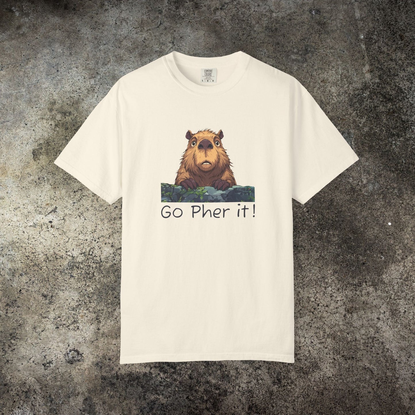Gopher Comfort Colors Shirt - Go Pher It! Funny Animal Tee, Nature Pun Gift, Outdoorsy Humor Shirt, Cute Wildlife T-shirt - FlooredByArt