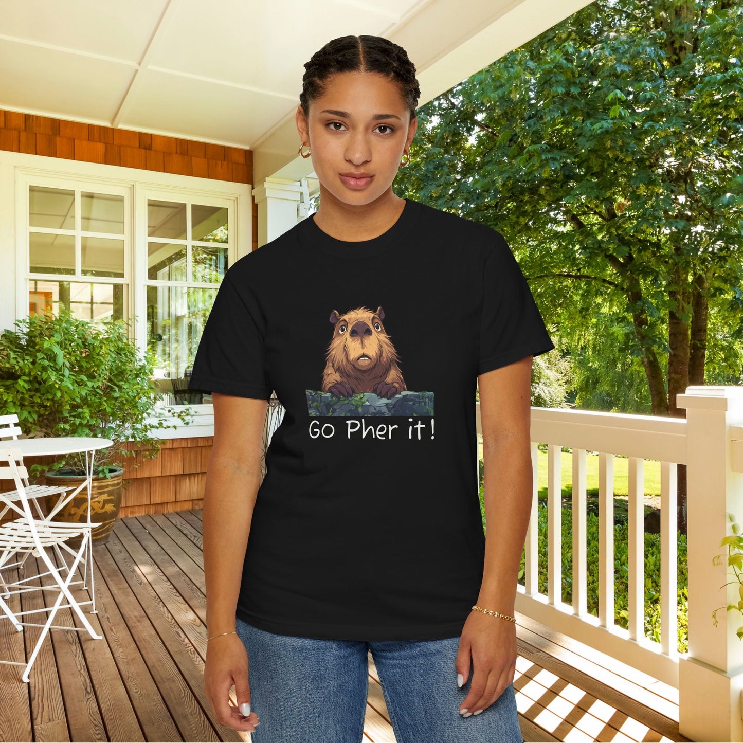 Gopher Comfort Colors Shirt - Go Pher It! Funny Animal Tee, Nature Pun Gift, Outdoorsy Humor Shirt, Cute Wildlife T-shirt - FlooredByArt