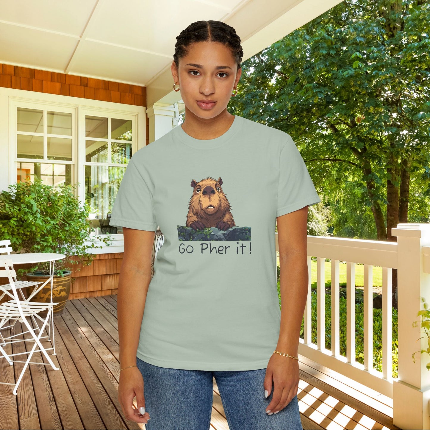 Gopher Comfort Colors Shirt - Go Pher It! Funny Animal Tee, Nature Pun Gift, Outdoorsy Humor Shirt, Cute Wildlife T-shirt - FlooredByArt