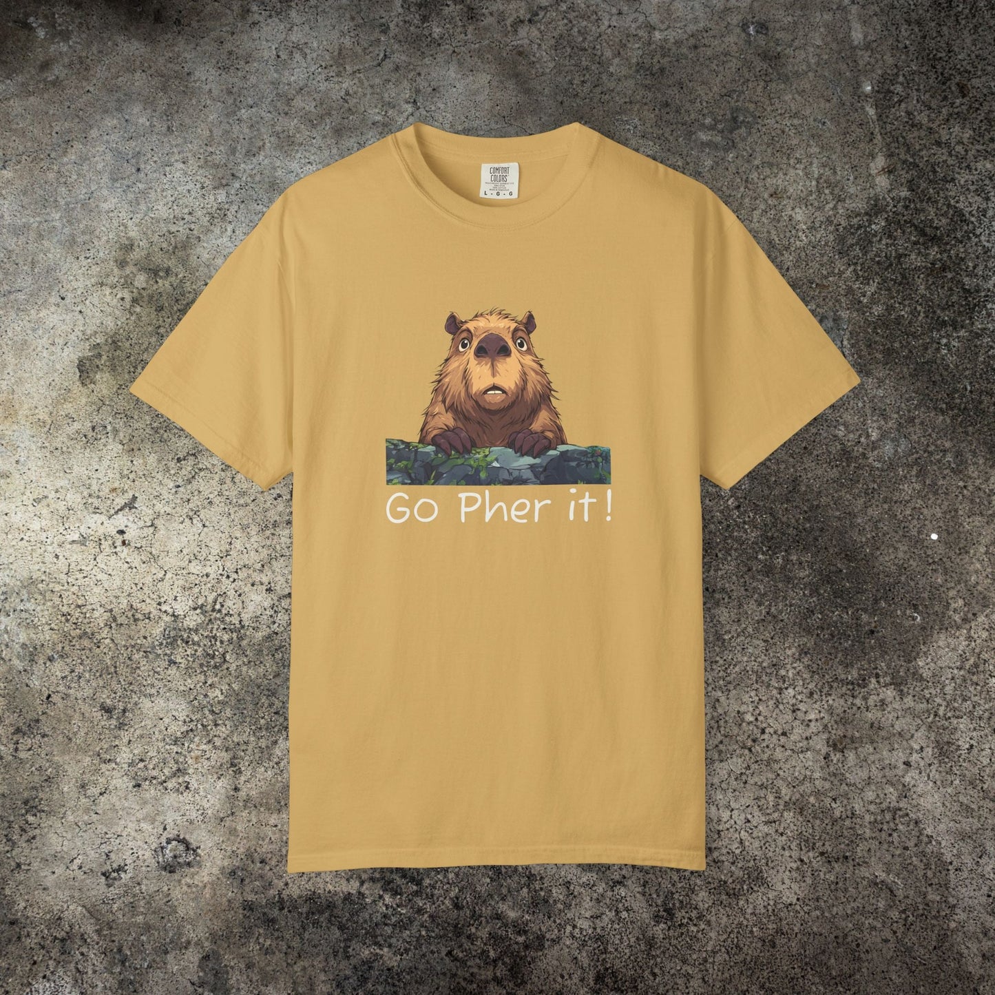Gopher Comfort Colors Shirt - Go Pher It! Funny Animal Tee, Nature Pun Gift, Outdoorsy Humor Shirt, Cute Wildlife T-shirt - FlooredByArt