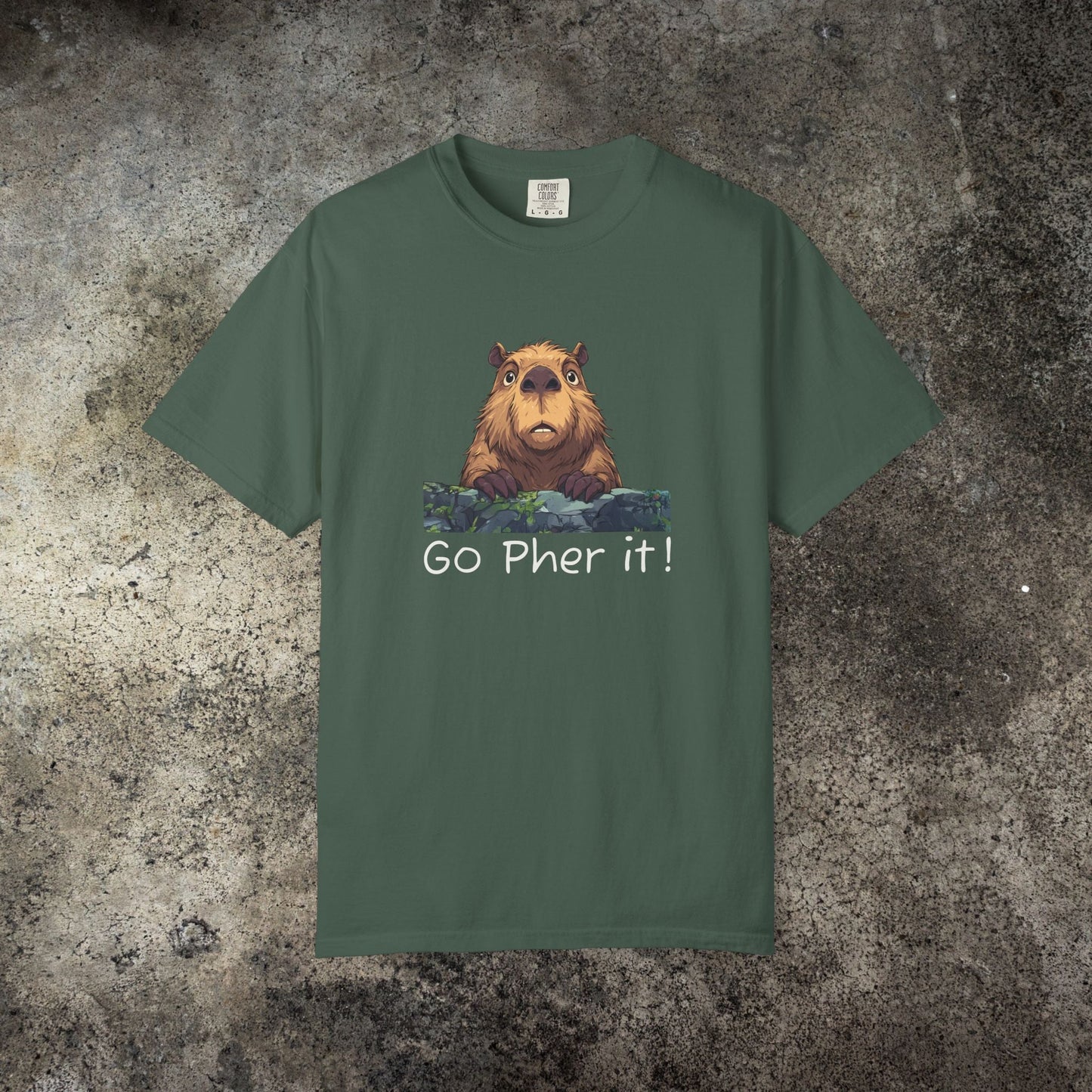 Gopher Comfort Colors Shirt - Go Pher It! Funny Animal Tee, Nature Pun Gift, Outdoorsy Humor Shirt, Cute Wildlife T-shirt - FlooredByArt