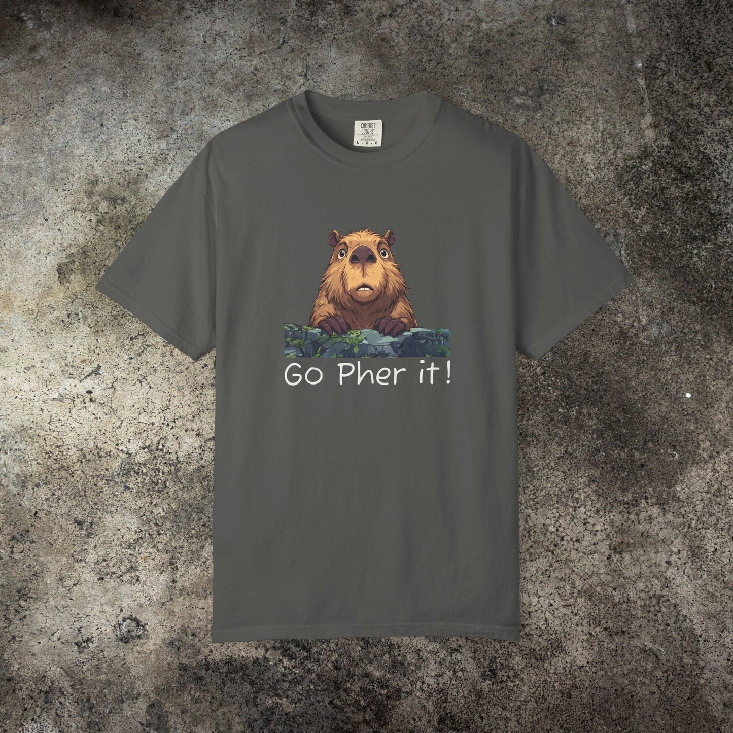 Gopher Comfort Colors Shirt - Go Pher It! Funny Animal Tee, Nature Pun Gift, Outdoorsy Humor Shirt, Cute Wildlife T-shirt - FlooredByArt