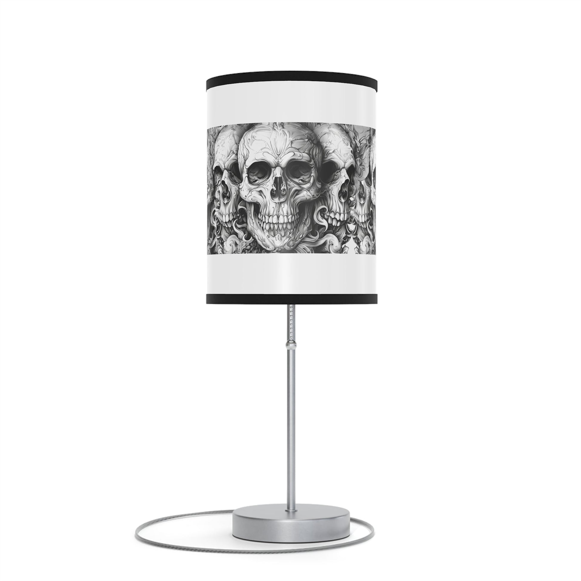 Goth Skull Art Table lamp, Decorative Dark Academia Art Lamp - FlooredByArt