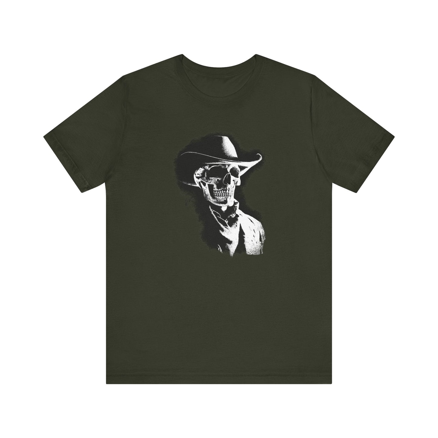 Gothic Cowboy Skeleton T-Shirt β Dark Western Skull Shirt, Ghost Rider Western - FlooredByArt