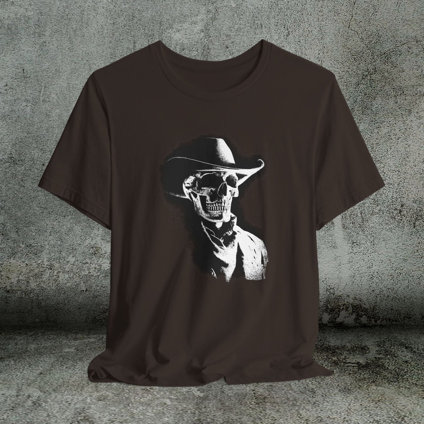 Gothic Cowboy Skeleton T-Shirt β Dark Western Skull Shirt, Ghost Rider Western - FlooredByArt