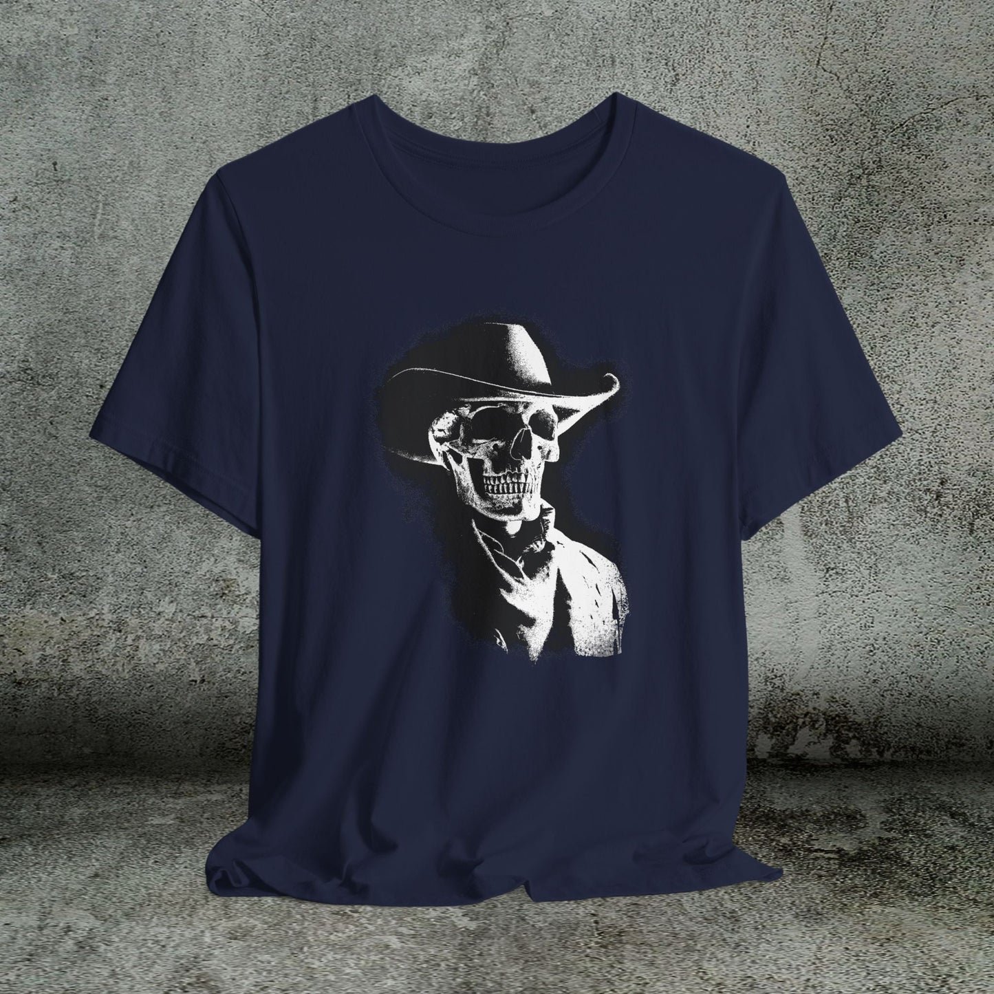 Gothic Cowboy Skeleton T-Shirt β Dark Western Skull Shirt, Ghost Rider Western - FlooredByArt