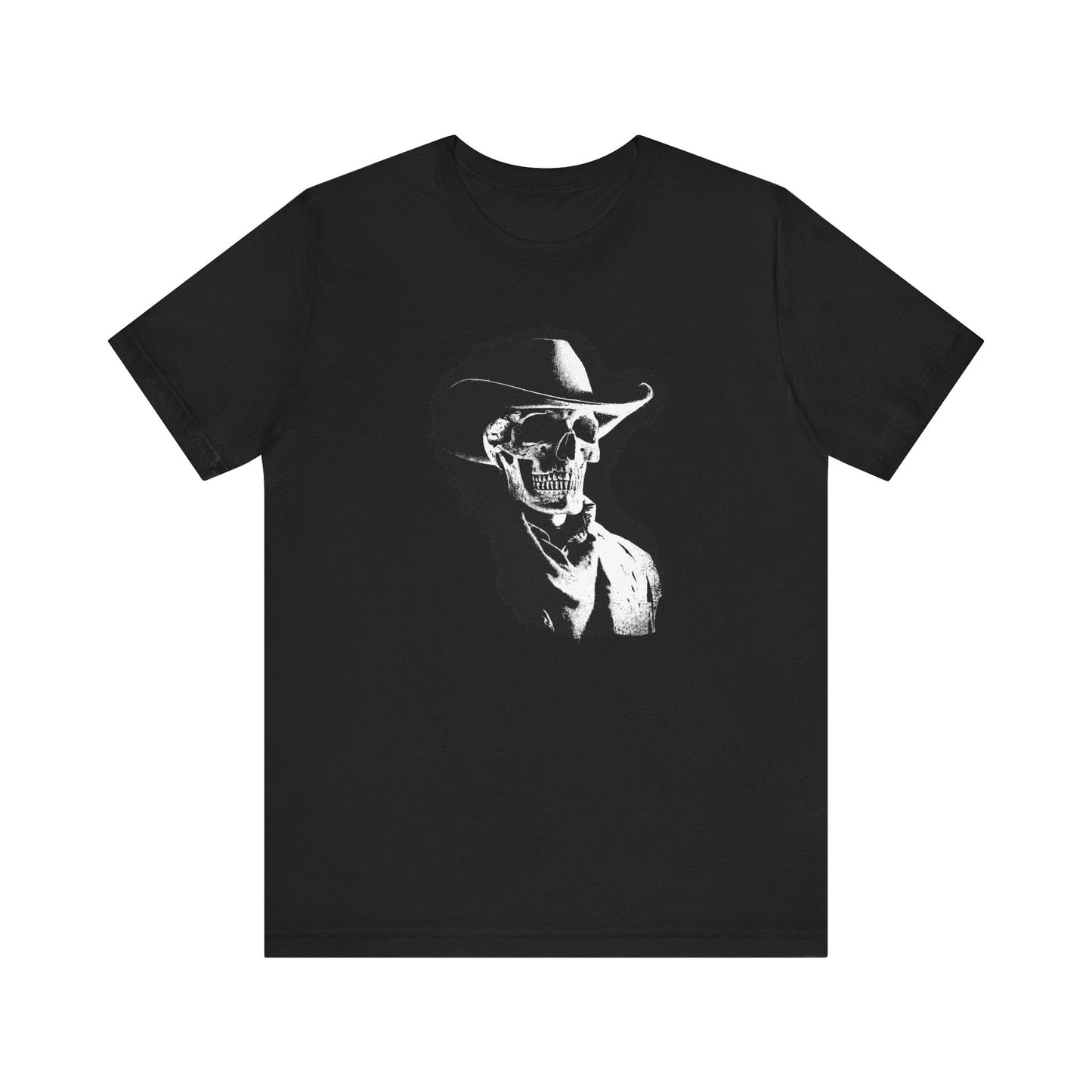 Gothic Cowboy Skeleton T-Shirt β Dark Western Skull Shirt, Ghost Rider Western - FlooredByArt
