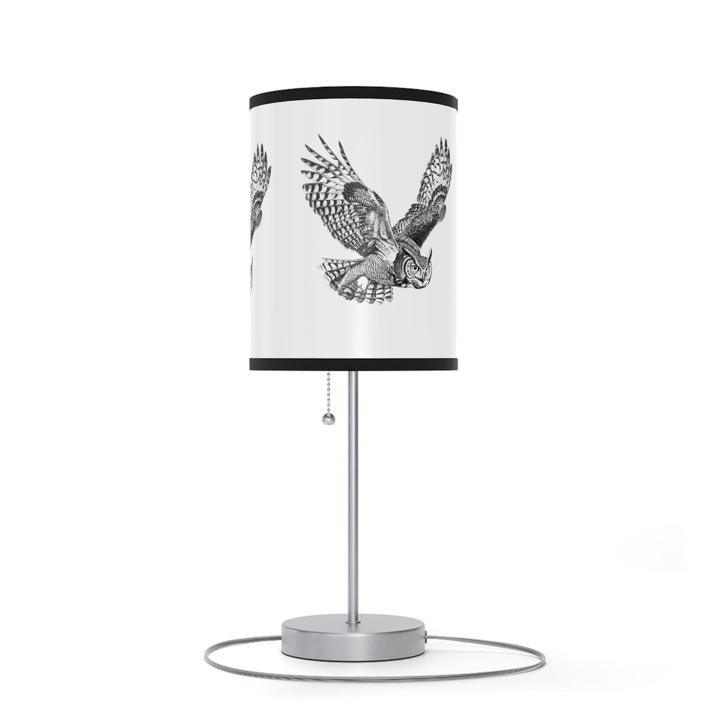 Great Horned Owl Desk Lamp, Rustic Decorator Owl Lamp, A Birders Decor Lamp, Rustic Wildlife Gift - FlooredByArt