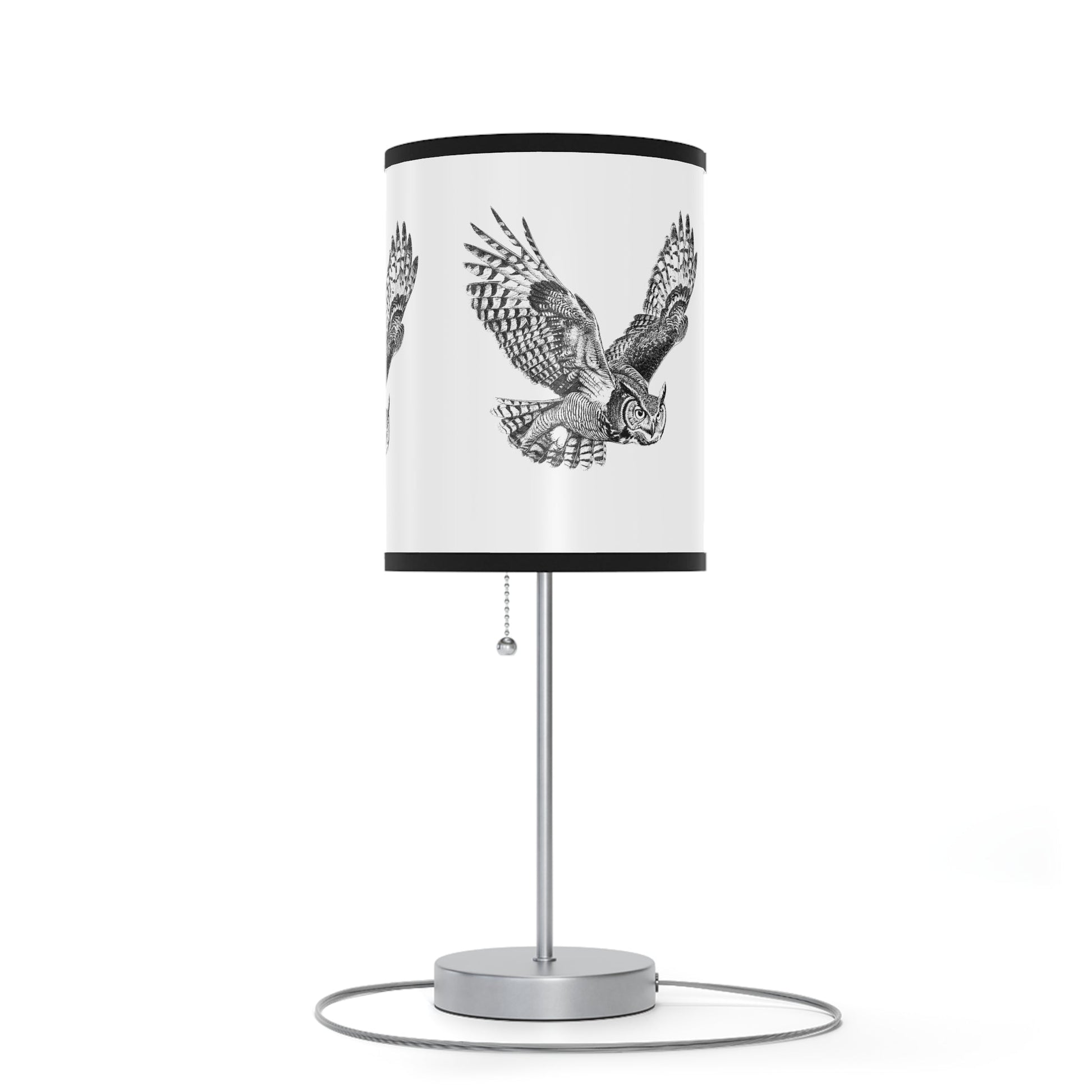 Great Horned Owl Desk Lamp, Rustic Decorator Owl Lamp, A Birders Decor Lamp, Rustic Wildlife Gift - FlooredByArt