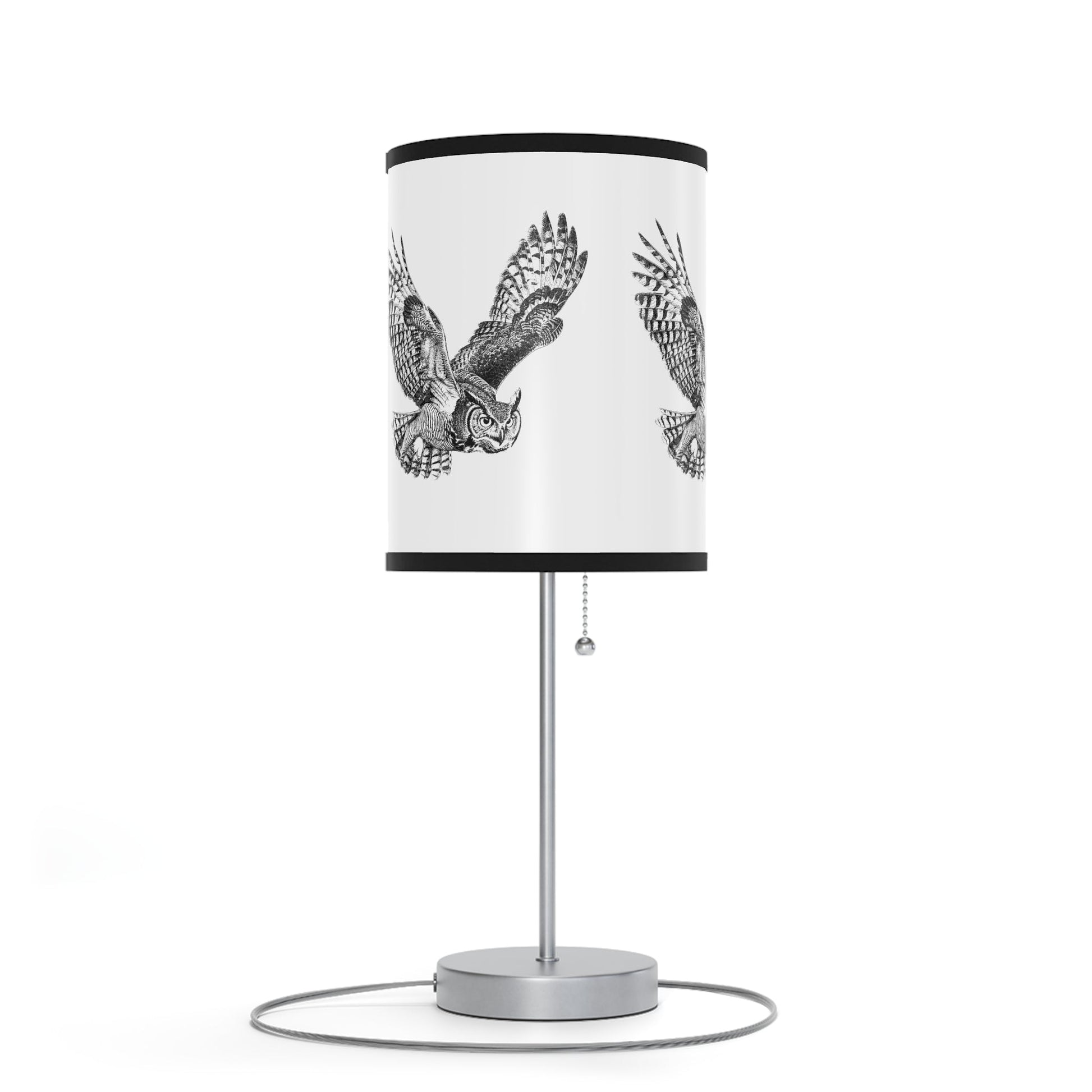 Great Horned Owl Desk Lamp, Rustic Decorator Owl Lamp, A Birders Decor Lamp, Rustic Wildlife Gift - FlooredByArt