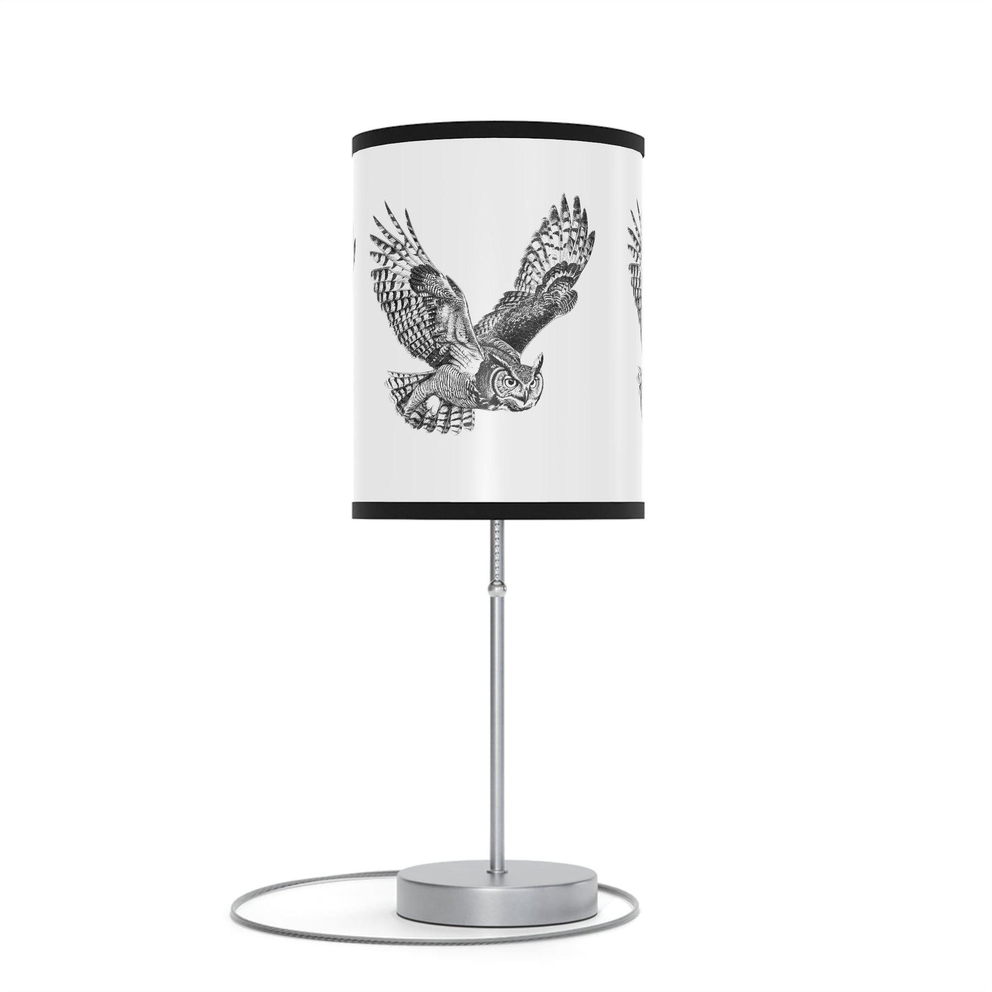 Great Horned Owl Desk Lamp, Rustic Decorator Owl Lamp, A Birders Decor Lamp, Rustic Wildlife Gift - FlooredByArt