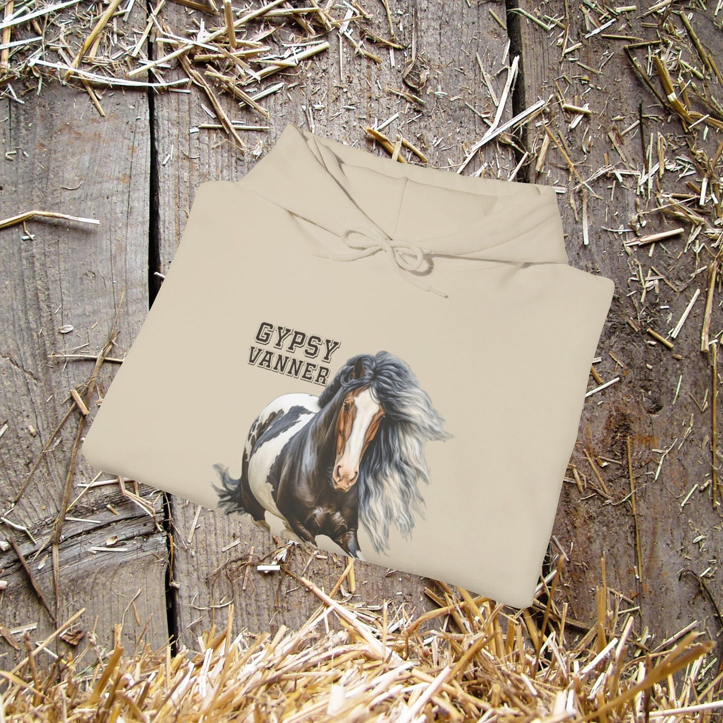 Gypsy Vanner Horse Hoodie Sweatshirt - Beautiful Gypsy Vanner Cob Horse Lover Gift Idea - FlooredByArt