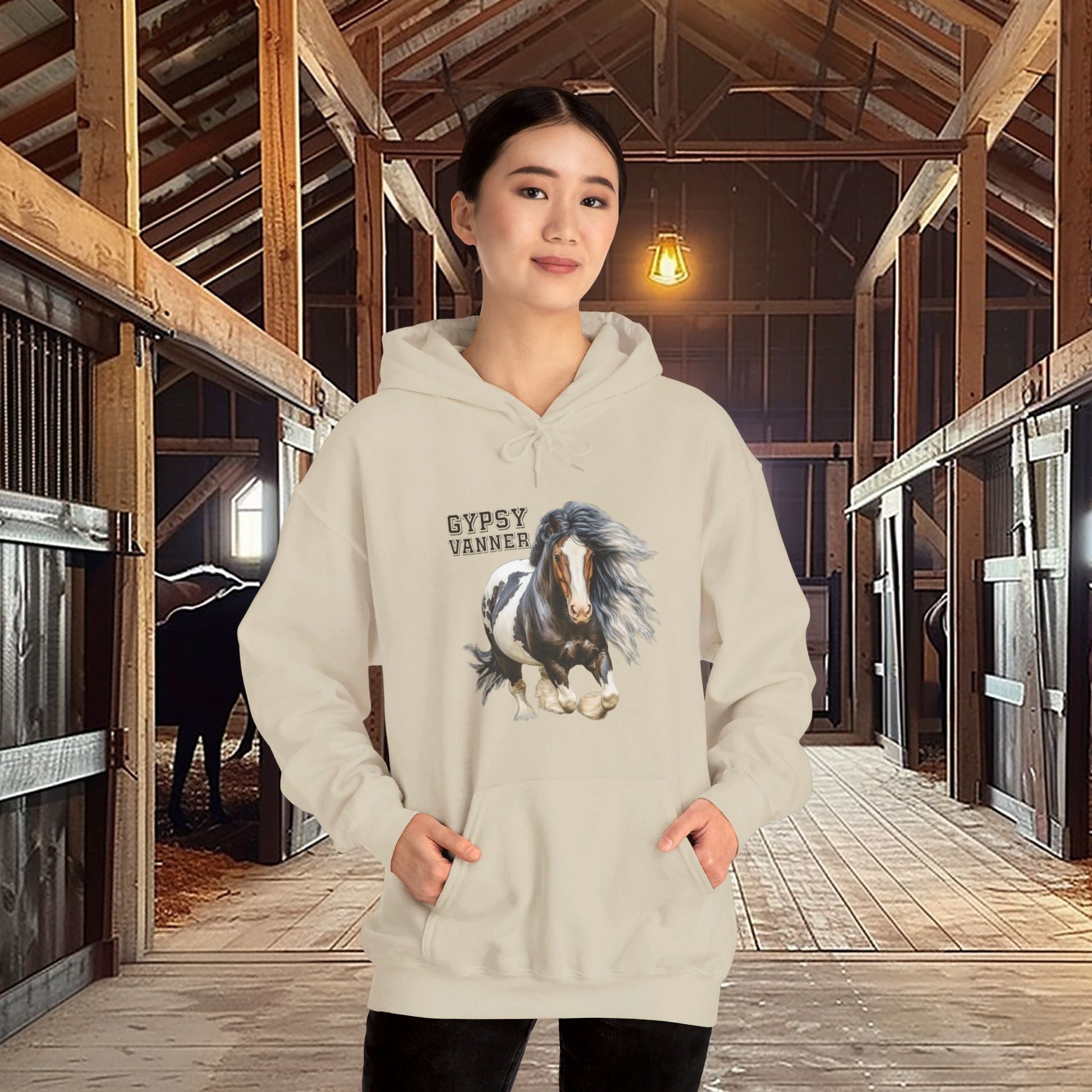 Gypsy Vanner Horse Hoodie Sweatshirt - Beautiful Gypsy Vanner Cob Horse Lover Gift Idea - FlooredByArt