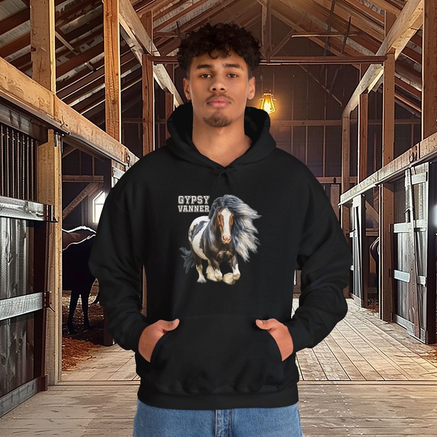 Gypsy Vanner Horse Hoodie Sweatshirt - Beautiful Gypsy Vanner Cob Horse Lover Gift Idea - FlooredByArt