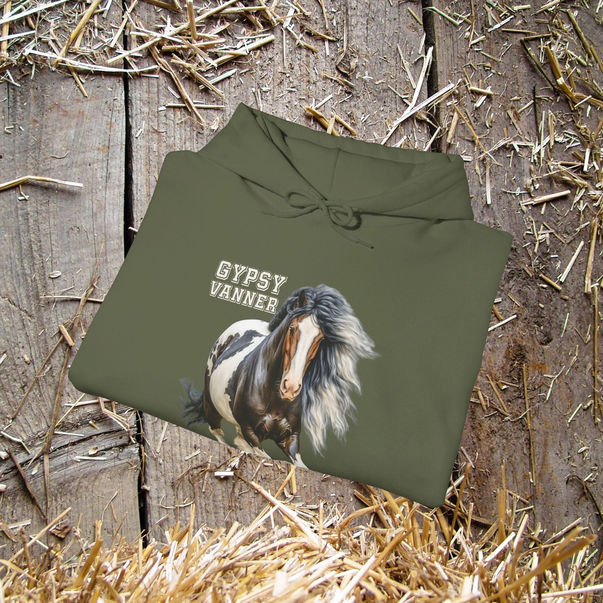 Gypsy Vanner Horse Hoodie Sweatshirt - Beautiful Gypsy Vanner Cob Horse Lover Gift Idea - FlooredByArt