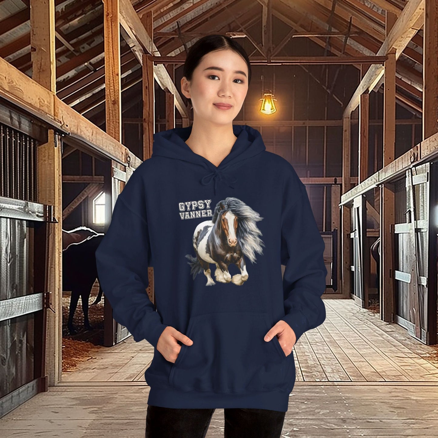 Gypsy Vanner Horse Hoodie Sweatshirt - Beautiful Gypsy Vanner Cob Horse Lover Gift Idea - FlooredByArt