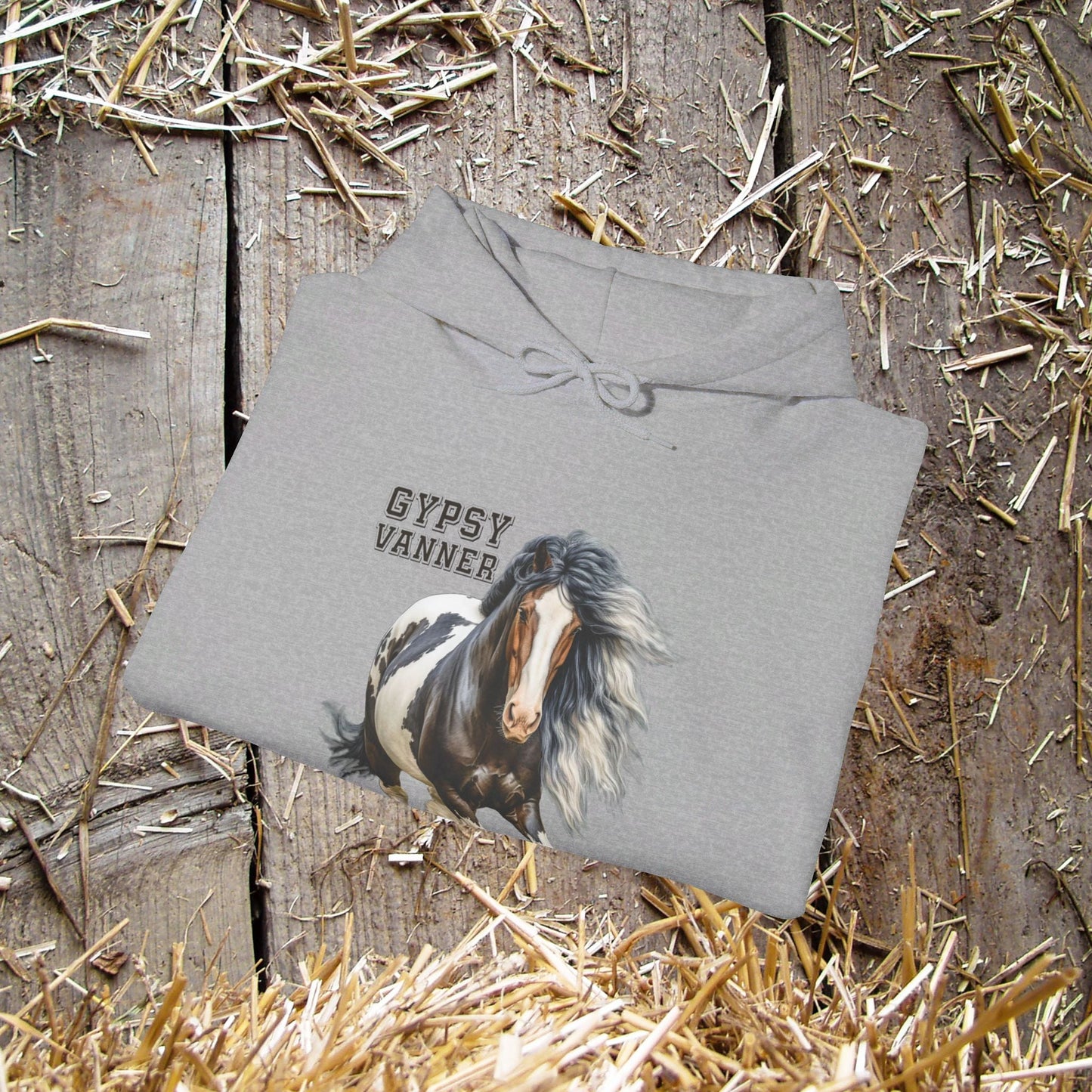Gypsy Vanner Horse Hoodie Sweatshirt - Beautiful Gypsy Vanner Cob Horse Lover Gift Idea - FlooredByArt