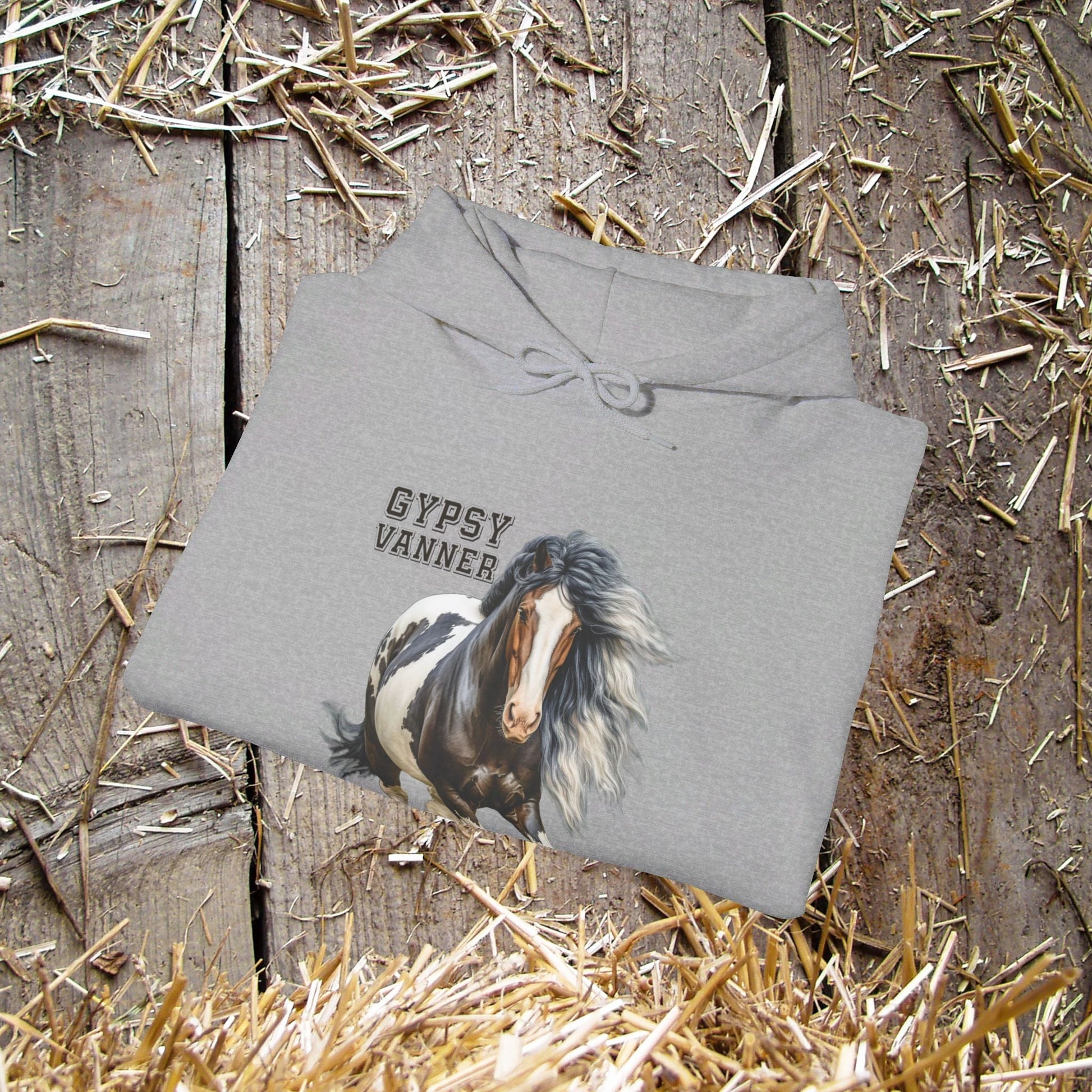 Gypsy Vanner Horse Hoodie Sweatshirt - Beautiful Gypsy Vanner Cob Horse Lover Gift Idea - FlooredByArt