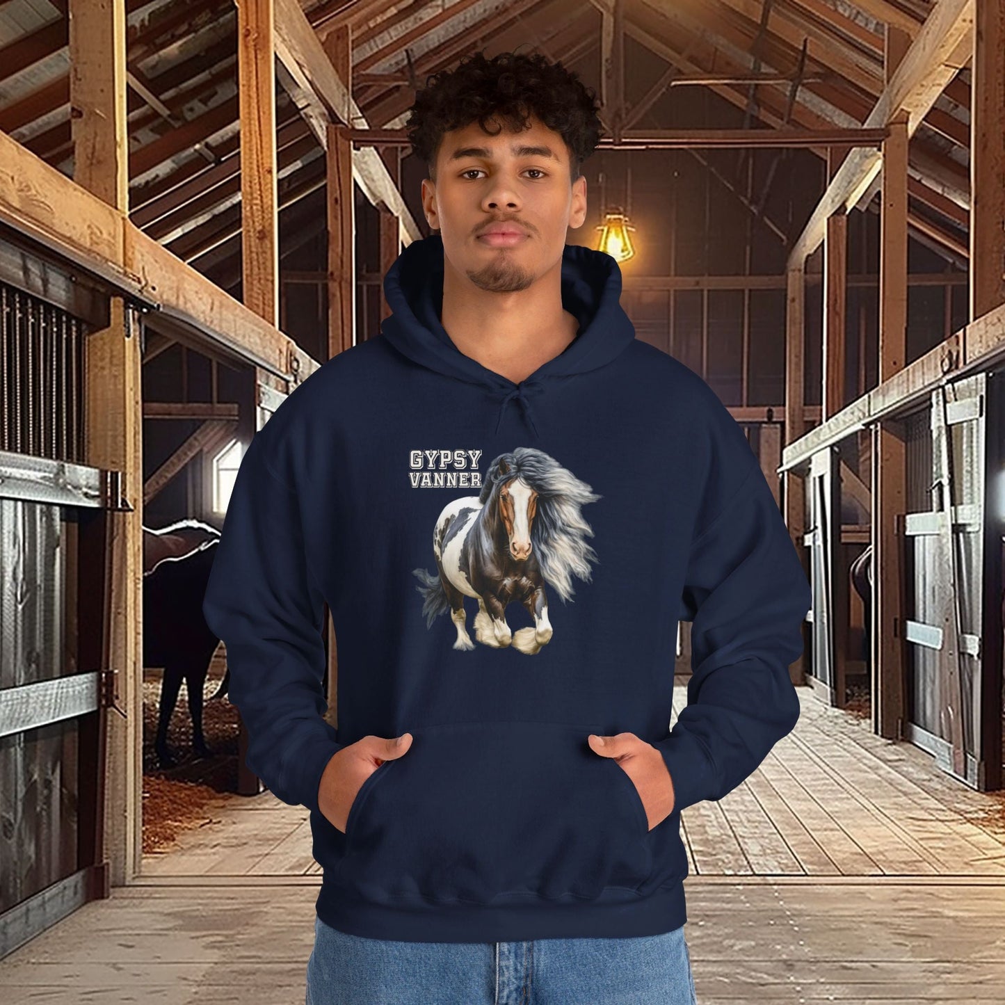 Gypsy Vanner Horse Hoodie Sweatshirt - Beautiful Gypsy Vanner Cob Horse Lover Gift Idea - FlooredByArt