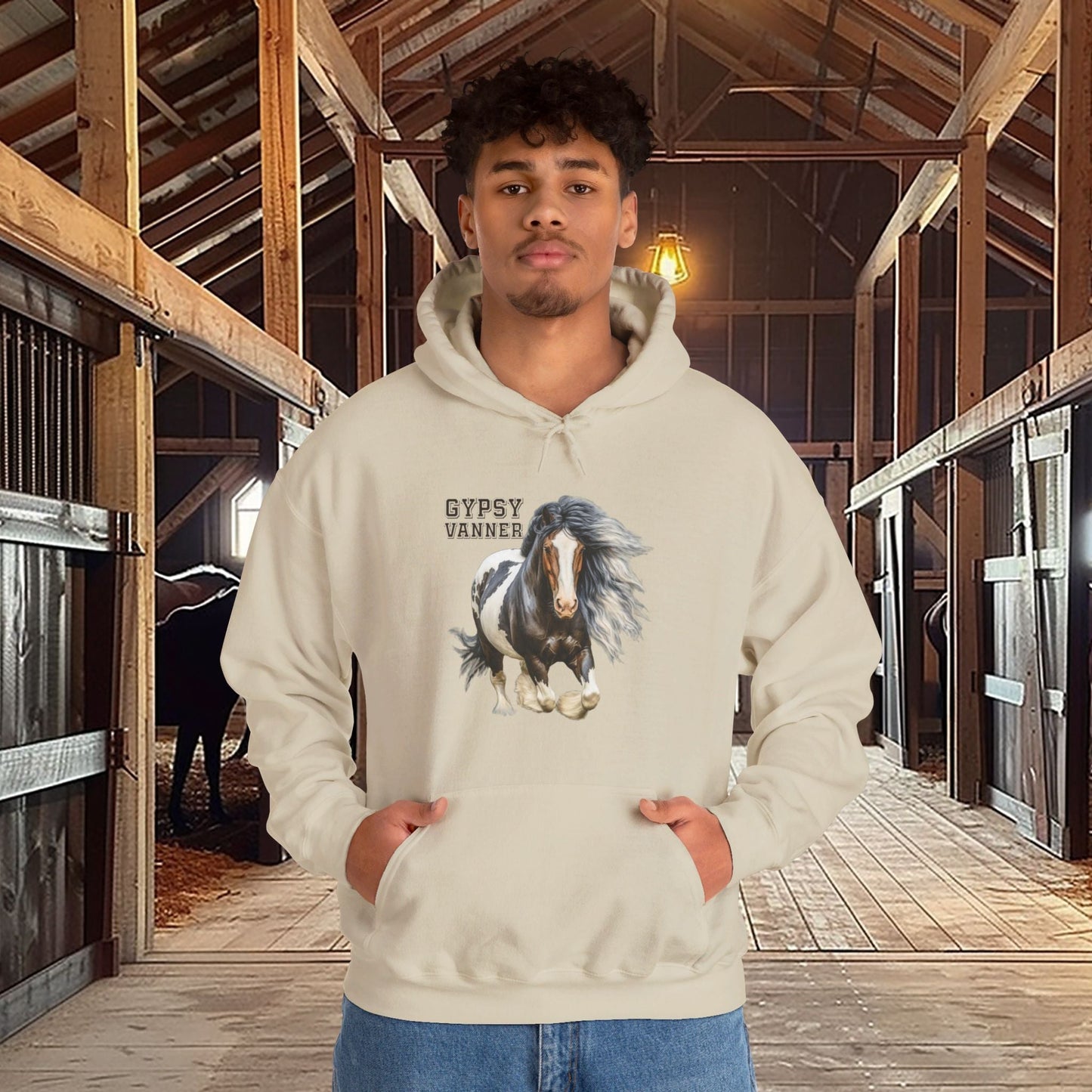 Gypsy Vanner Horse Hoodie Sweatshirt - Beautiful Gypsy Vanner Cob Horse Lover Gift Idea - FlooredByArt