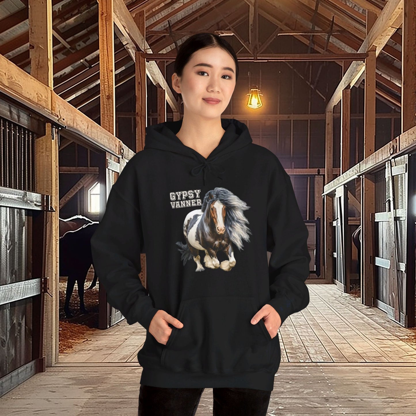 Gypsy Vanner Horse Hoodie Sweatshirt - Beautiful Gypsy Vanner Cob Horse Lover Gift Idea - FlooredByArt