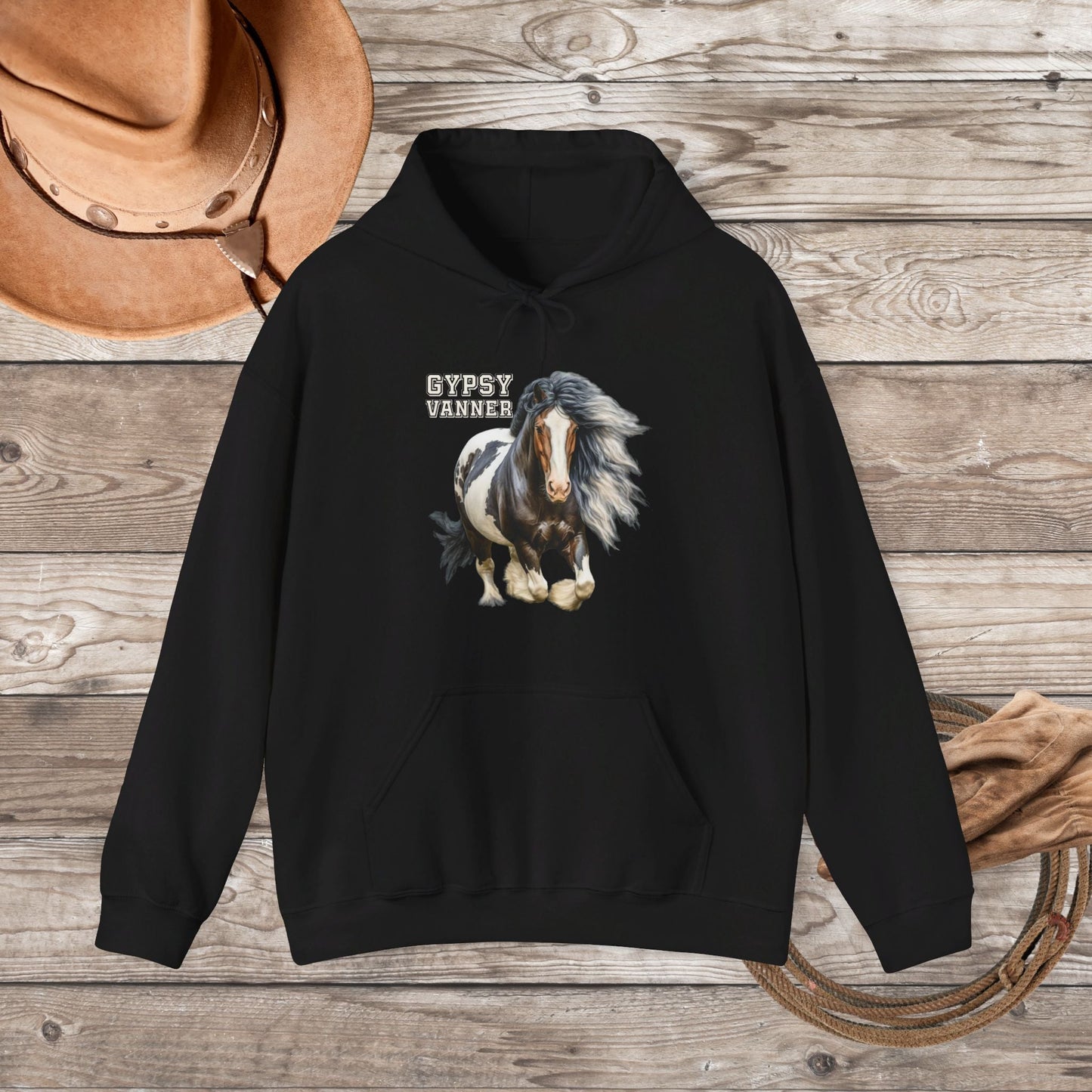 Gypsy Vanner Horse Hoodie Sweatshirt - Beautiful Gypsy Vanner Cob Horse Lover Gift Idea - FlooredByArt
