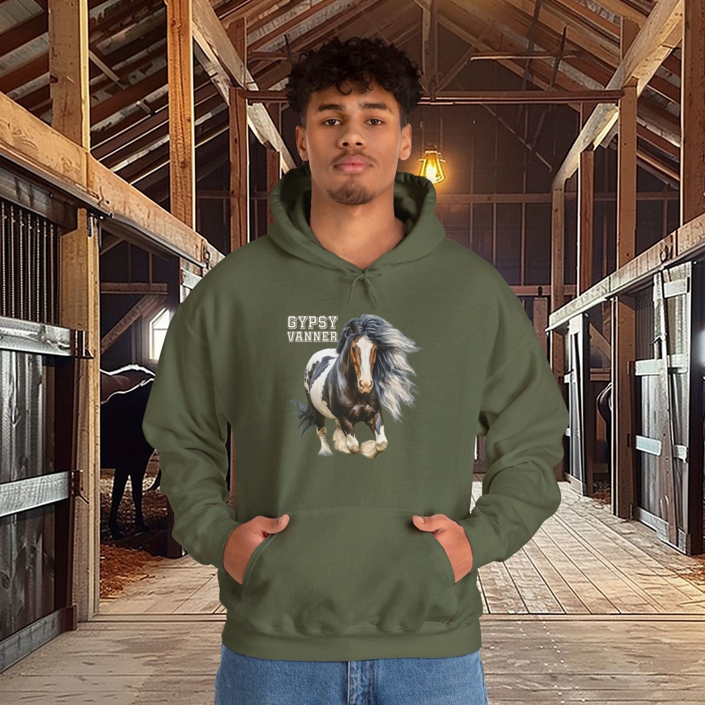 Gypsy Vanner Horse Hoodie Sweatshirt - Beautiful Gypsy Vanner Cob Horse Lover Gift Idea - FlooredByArt