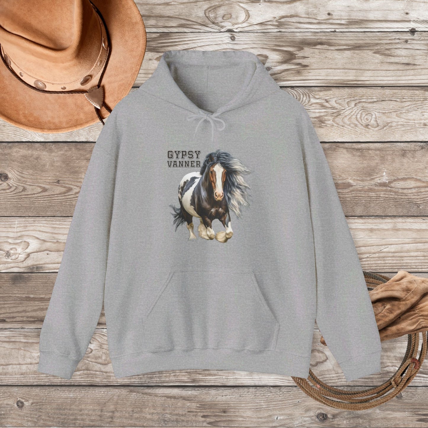Gypsy Vanner Horse Hoodie Sweatshirt - Beautiful Gypsy Vanner Cob Horse Lover Gift Idea - FlooredByArt