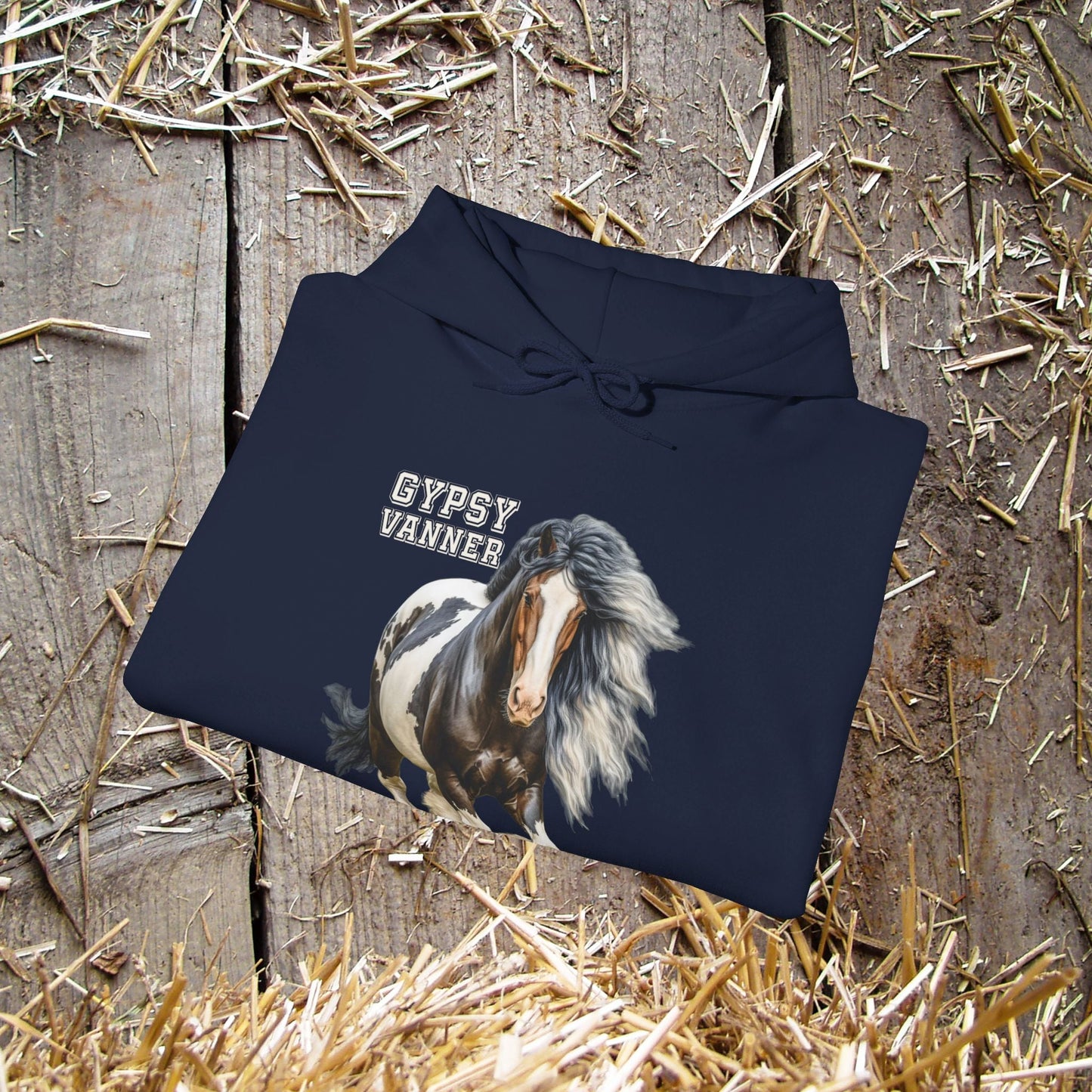 Gypsy Vanner Horse Hoodie Sweatshirt - Beautiful Gypsy Vanner Cob Horse Lover Gift Idea - FlooredByArt