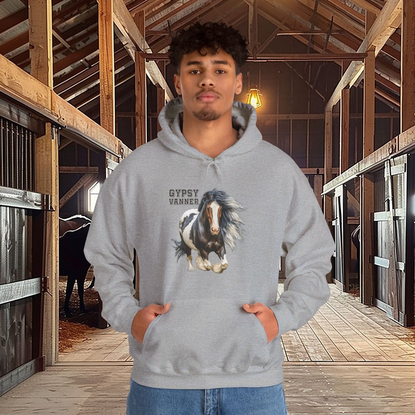 Gypsy Vanner Horse Hoodie Sweatshirt - Beautiful Gypsy Vanner Cob Horse Lover Gift Idea - FlooredByArt