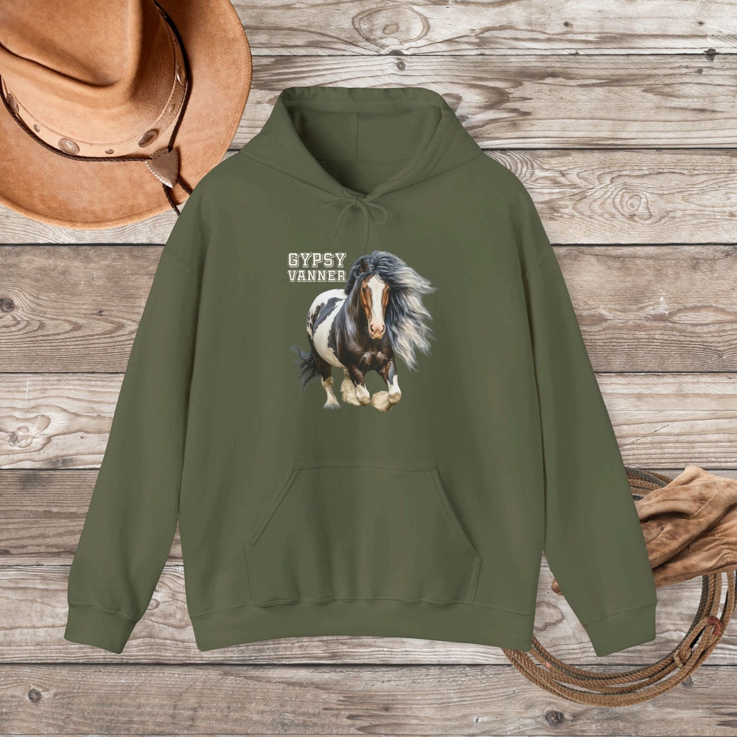 Gypsy Vanner Horse Hoodie Sweatshirt - Beautiful Gypsy Vanner Cob Horse Lover Gift Idea - FlooredByArt
