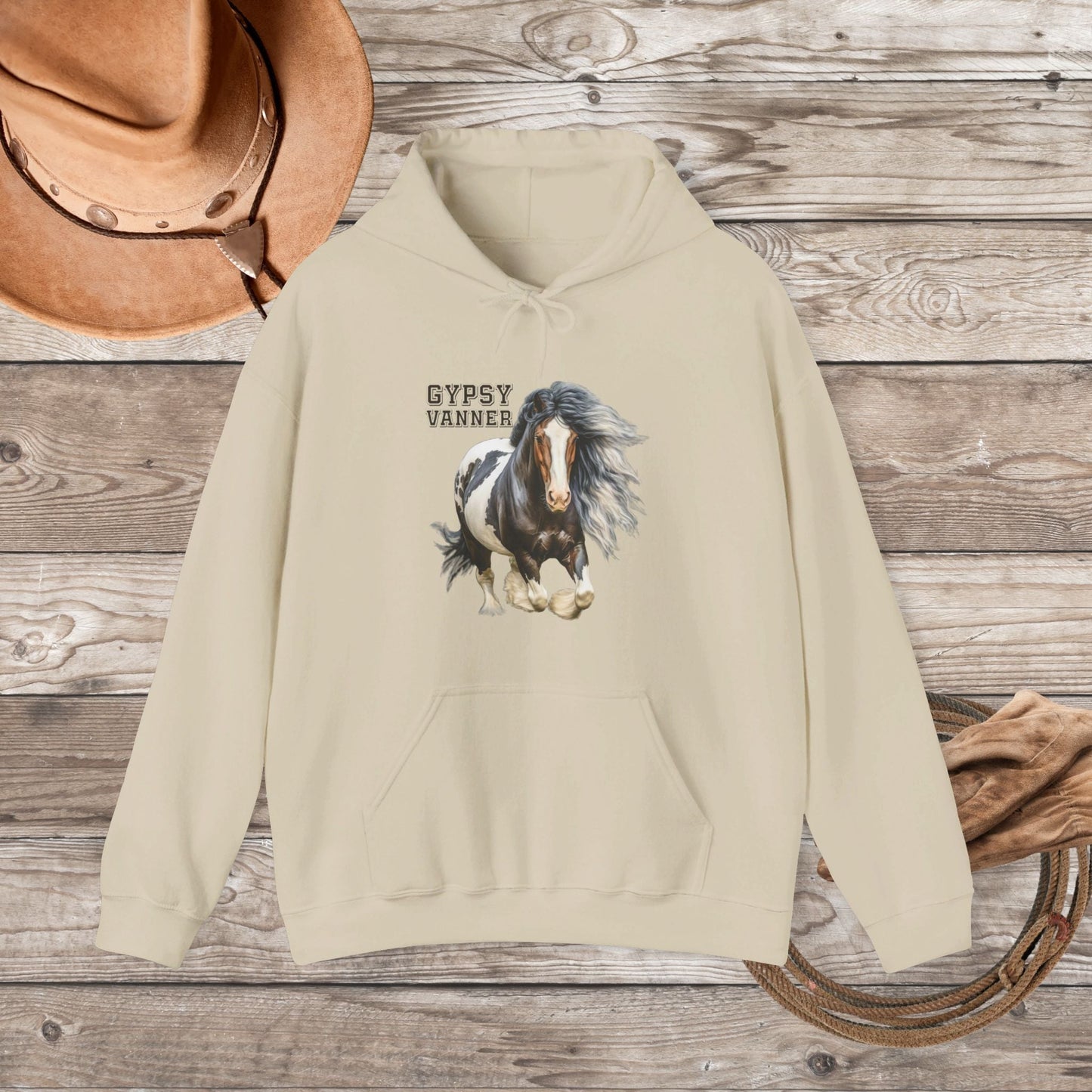 Gypsy Vanner Horse Hoodie Sweatshirt - Beautiful Gypsy Vanner Cob Horse Lover Gift Idea - FlooredByArt