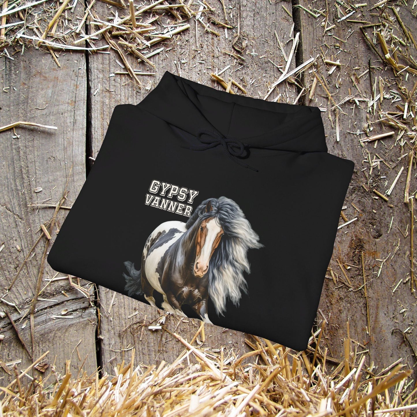 Gypsy Vanner Horse Hoodie Sweatshirt - Beautiful Gypsy Vanner Cob Horse Lover Gift Idea - FlooredByArt