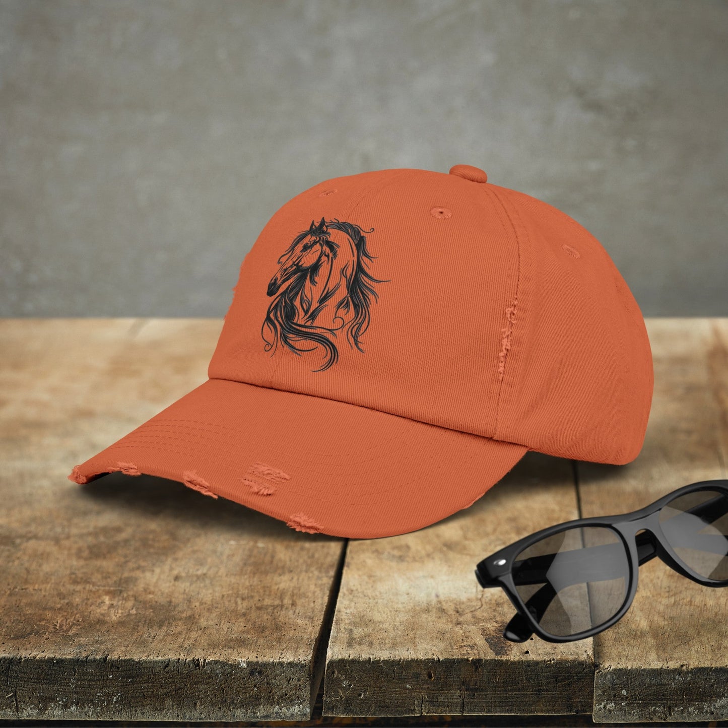 Horse Hat Cap, Horse Head Art Baseball Style Cap of Horse Head, Horse Mom or Dad Hat - FlooredByArt