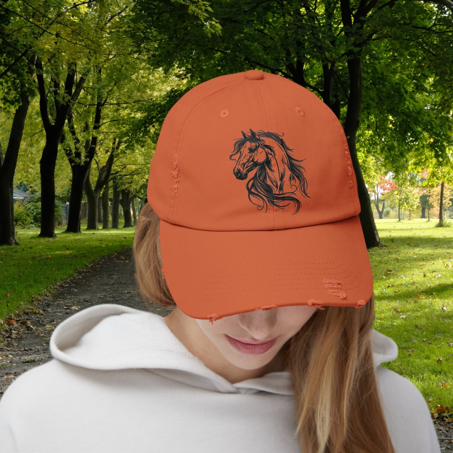 Horse Hat Cap, Horse Head Art Baseball Style Cap of Horse Head, Horse Mom or Dad Hat - FlooredByArt