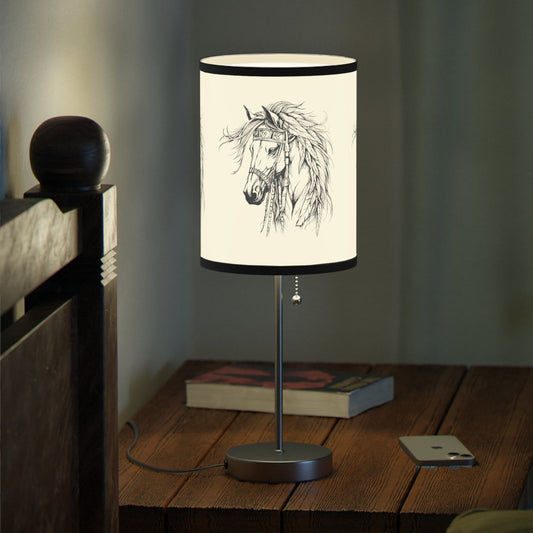 Horse Line Art Lamp, Fantasy Spirit Horse Design Accent Lamp, Equine Novelty Desk Lamp - FlooredByArt
