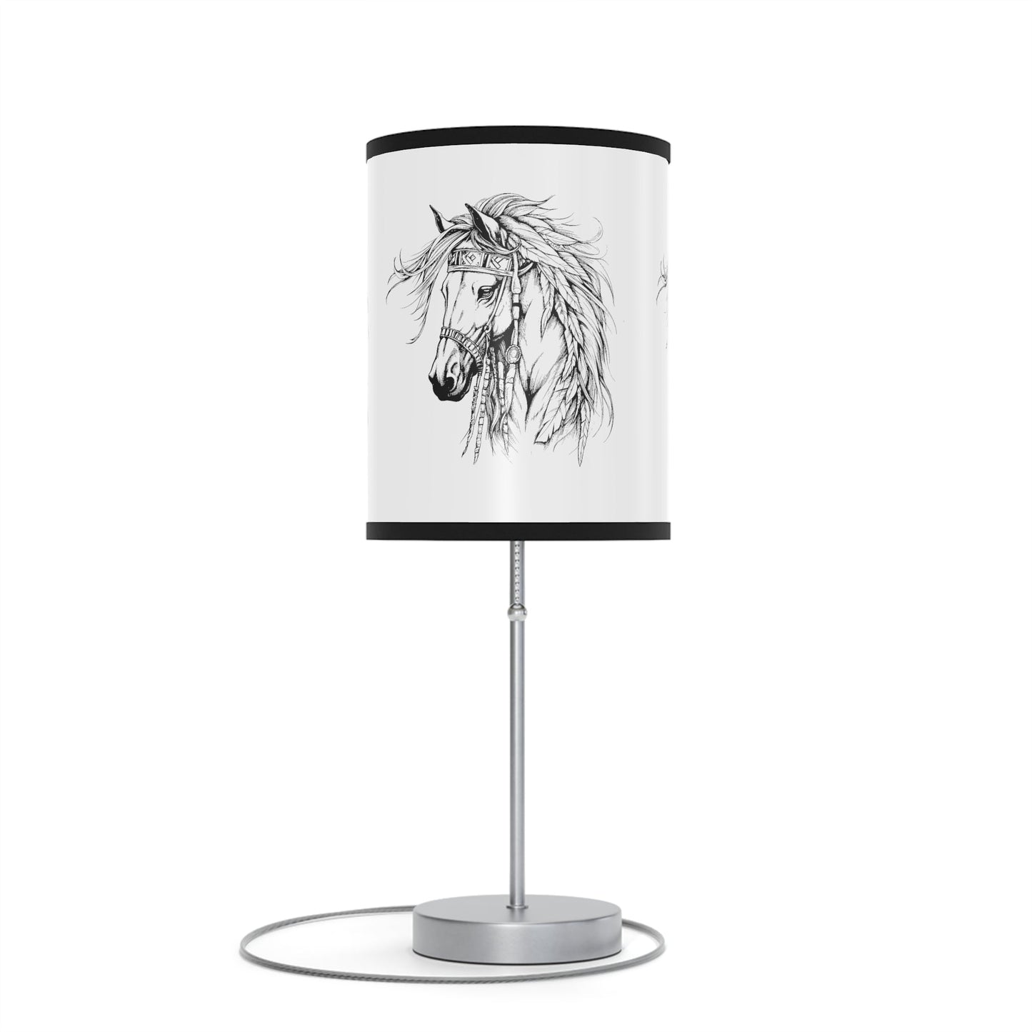 Horse Line Art Lamp, Fantasy Spirit Horse Design Accent Lamp, Equine Novelty Desk Lamp - FlooredByArt