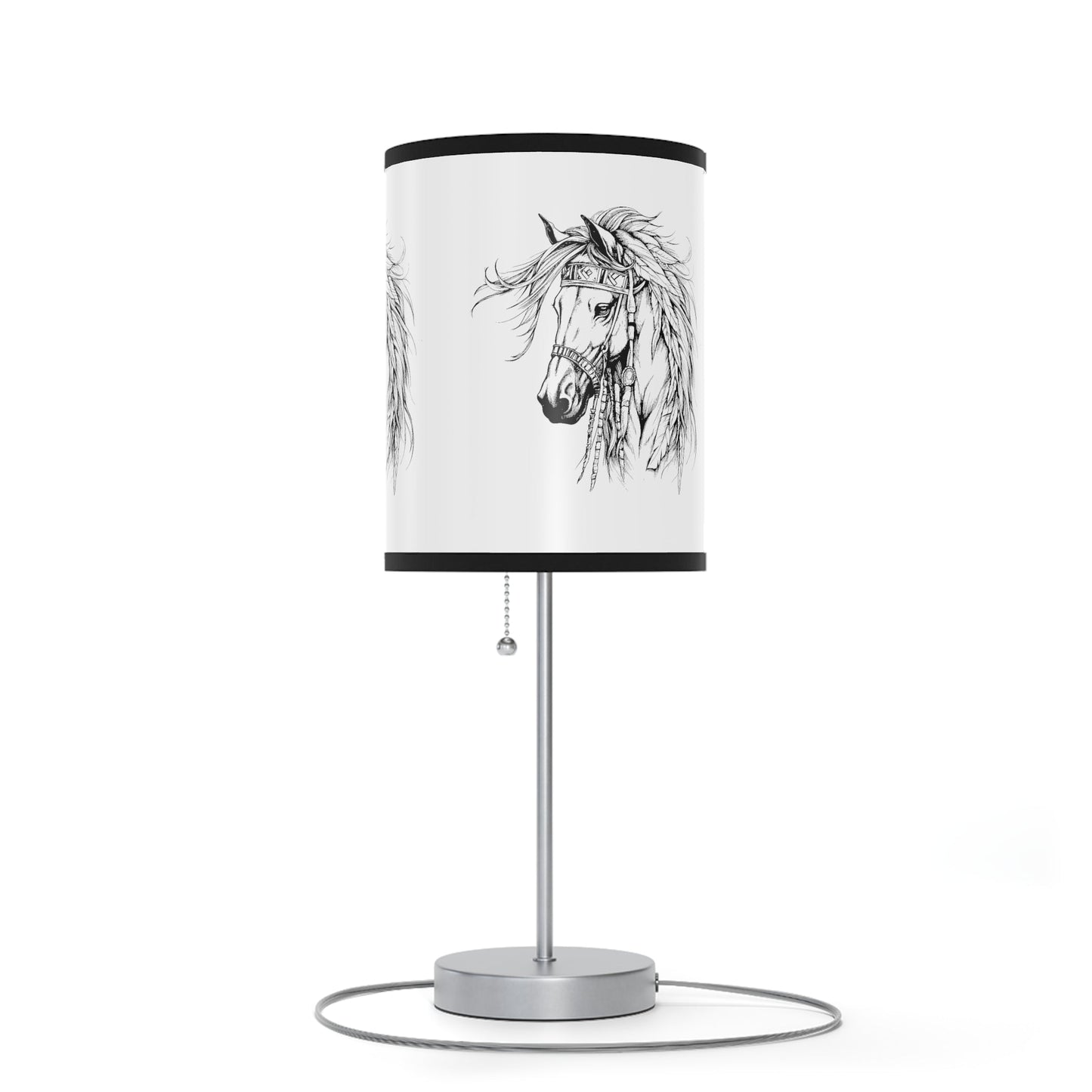 Horse Line Art Lamp, Fantasy Spirit Horse Design Accent Lamp, Equine Novelty Desk Lamp - FlooredByArt