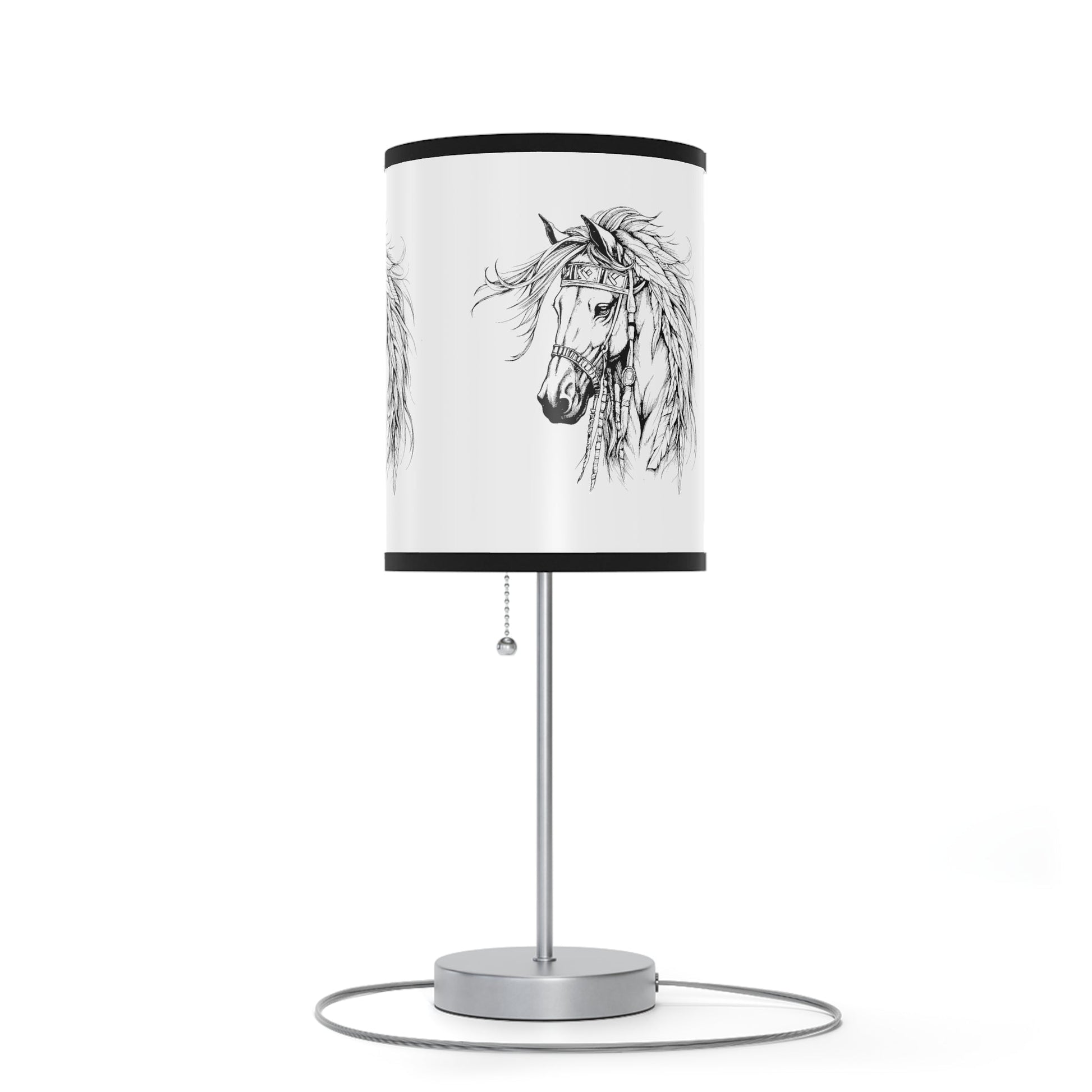 Horse Line Art Lamp, Fantasy Spirit Horse Design Accent Lamp, Equine Novelty Desk Lamp - FlooredByArt
