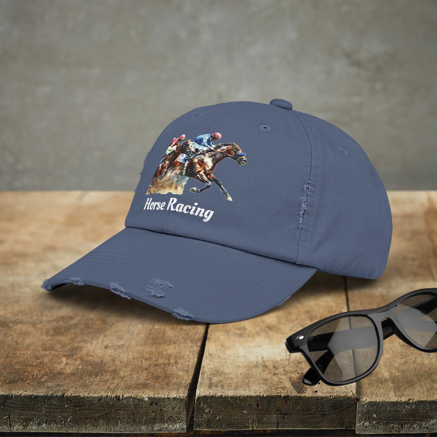 Horse Racing Baseball Cap, Horse Racing Art Gift for Racing Lover - FlooredByArt