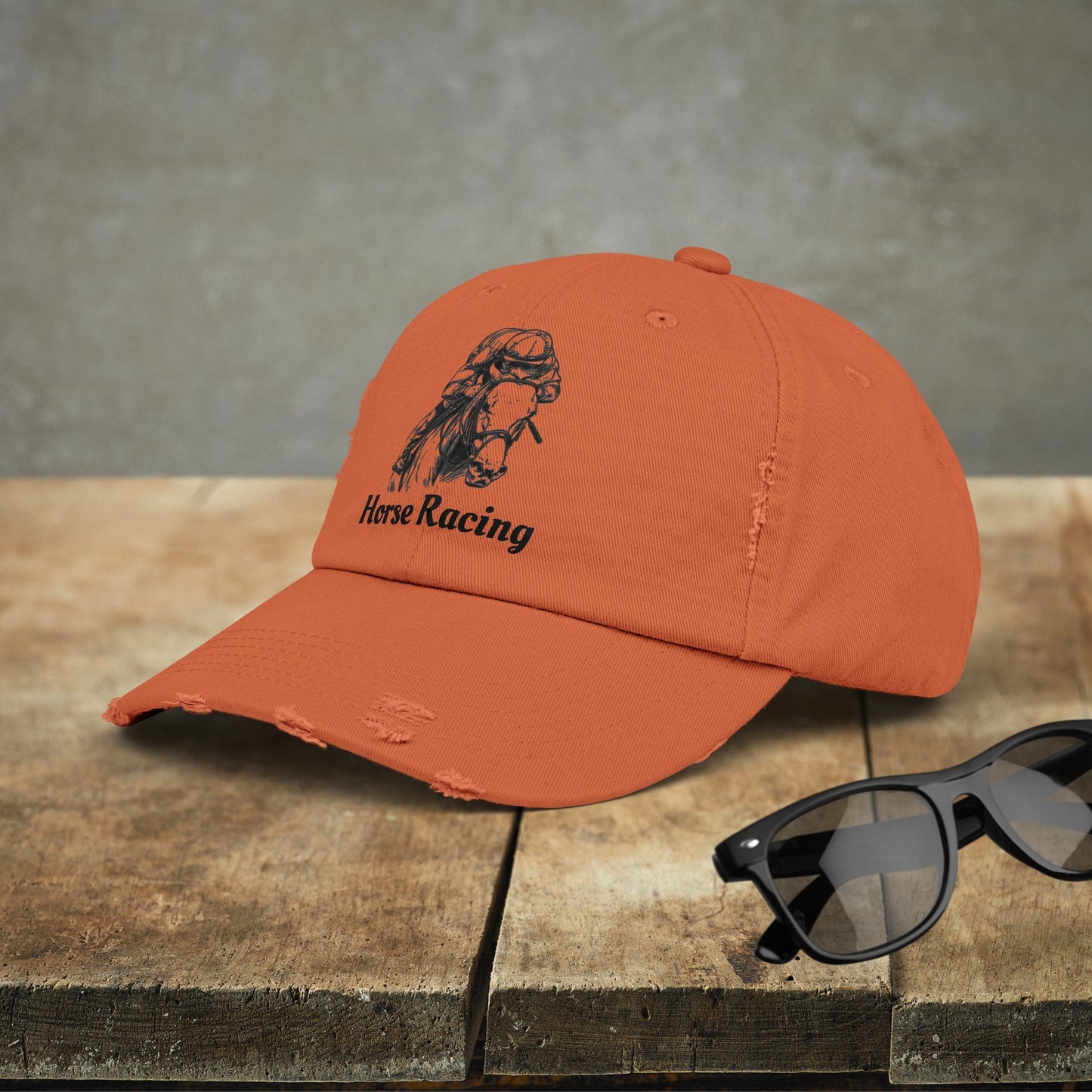 Horse Racing Baseball Cap, Line Drawing Horse Art, Perfect Hat Racing Fans - FlooredByArt